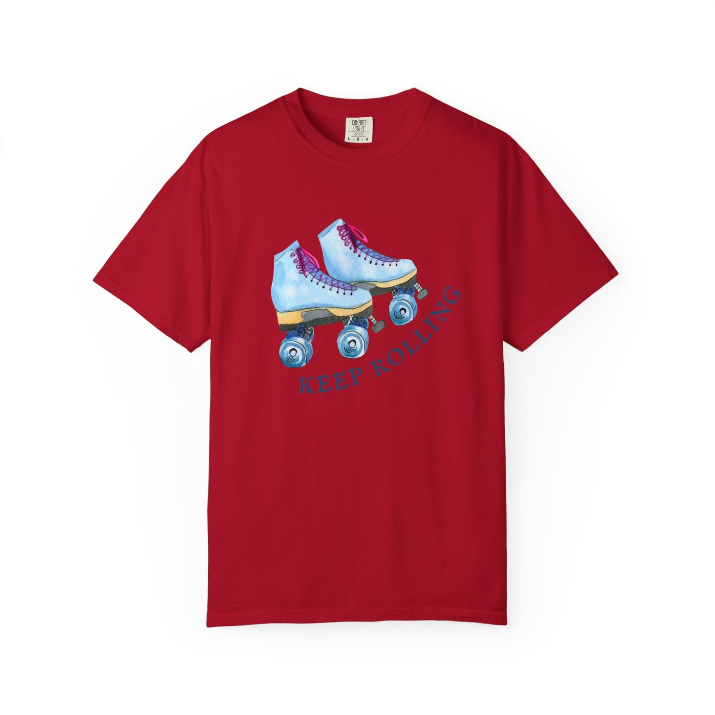Keep Rolling Retro Roller Skates Tee, Vintage Skate T-shirt, Unisex Garment-Dyed Shirt, Fun Gift for Skating Lovers, Summer Apparel