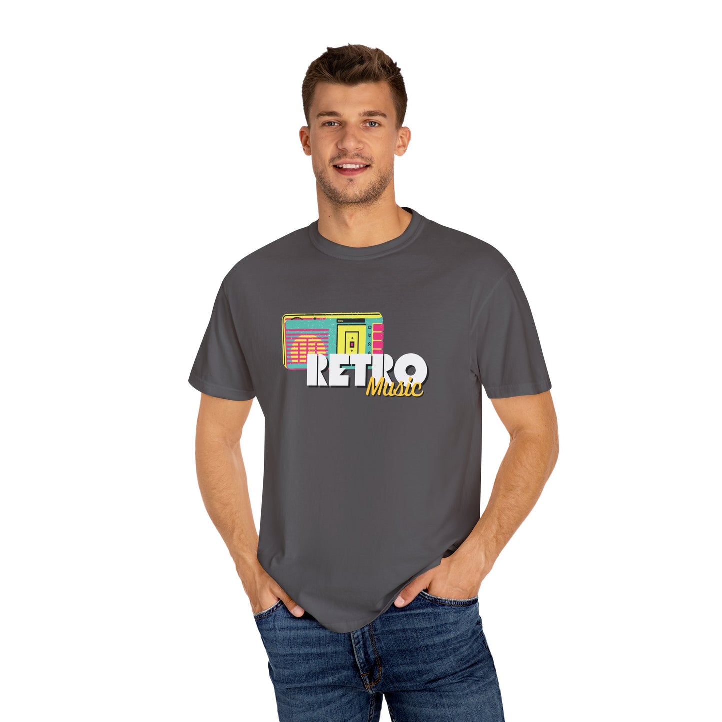 Retro Music T-Shirt, Vintage Style Tee, Unisex Garment-Dyed Shirt, Perfect for Music Lovers, Great for Festivals and Gifts