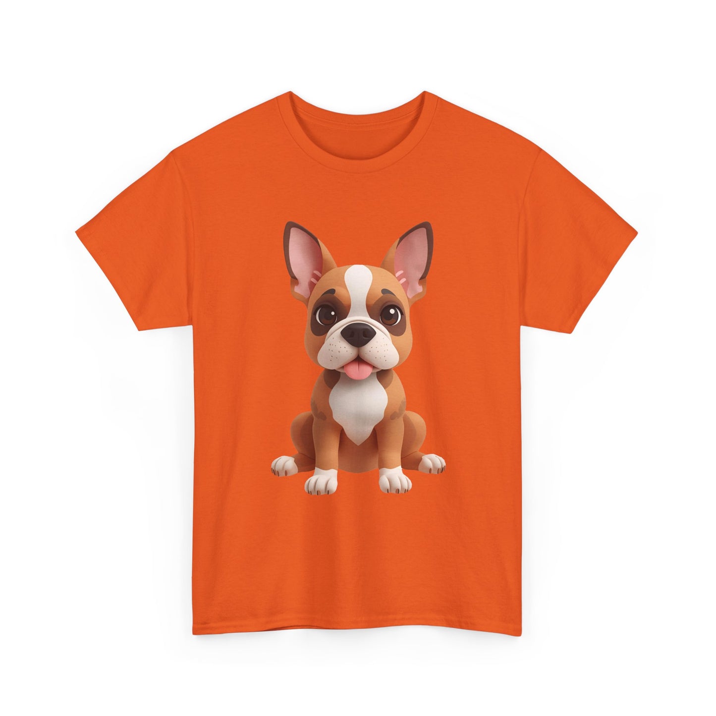 Cute 3D French Bulldog T-Shirt Unisex Heavy Cotton Tee, Dog Lover Gift