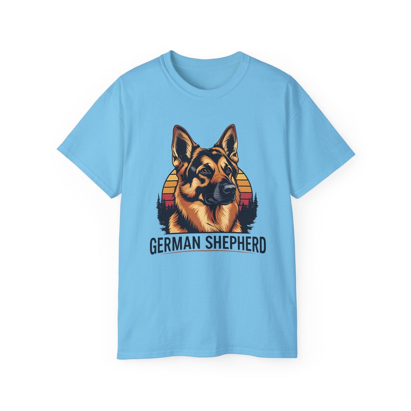 German Shepherd Ultra Cotton Tee, Dog Lover Gift, Retro Design, Pet Owner Shirt, Animal Apparel, Birthday Gift, Casual Wear