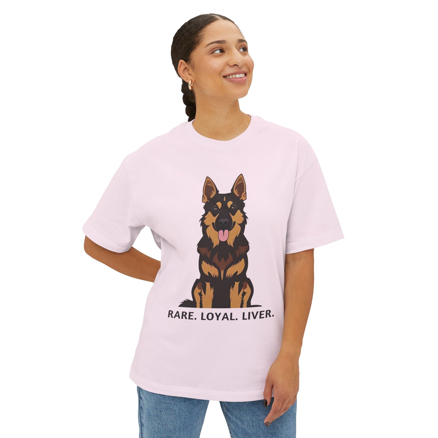 Liver German Shepherd Lover's Boxy Tee - Rare, Loyal, Liver | Pet Lover Gift, Dog Shirt, Animal Lover Style, Unisex T-Shirt, Casual Wear