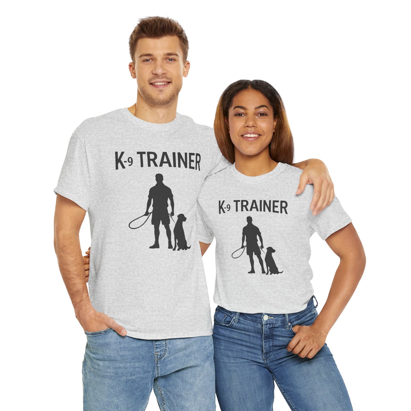 K-9 Trainer Heavy Cotton T-Shirt, Dog Owner Gift, Police Dog Shirt, Animal Enthusiast Apparel, Casual Style Tee