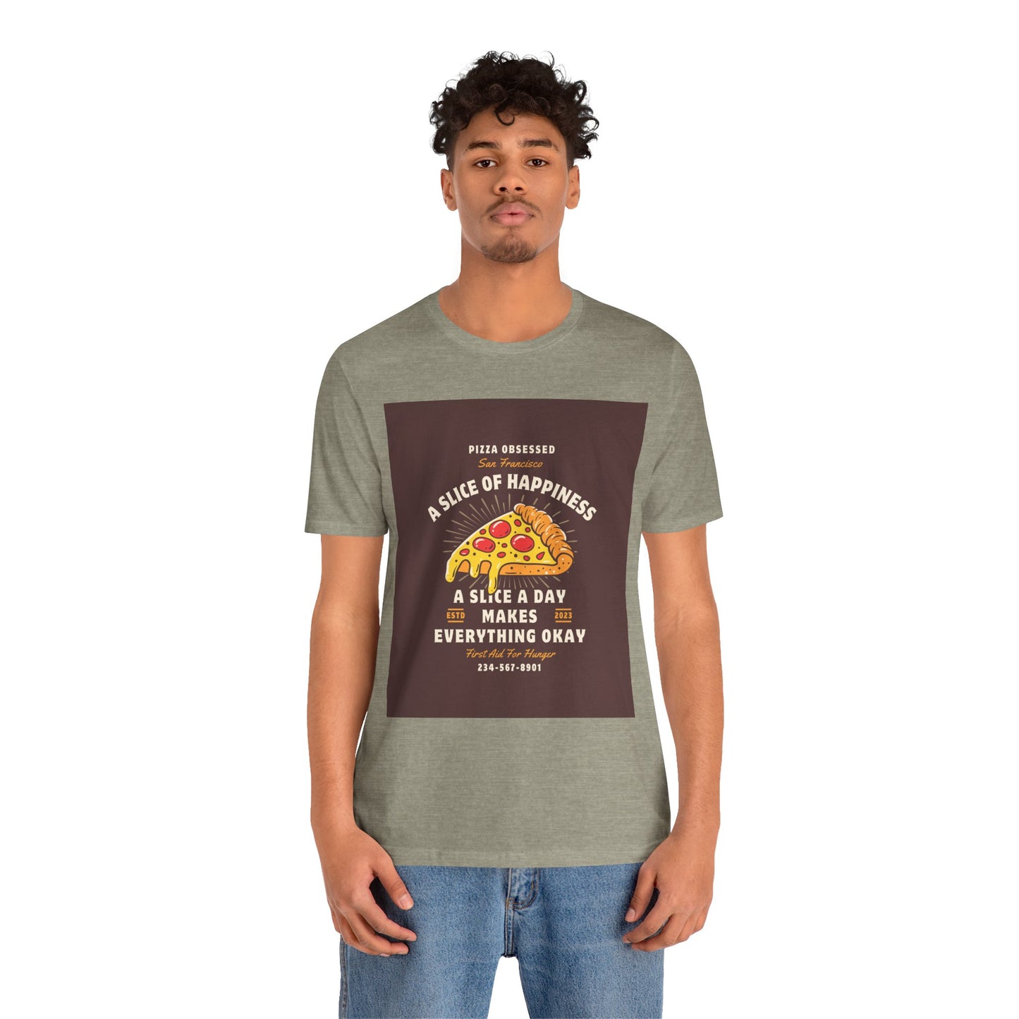 Pizza Lover's Happiness Tee, Fun Unisex T-Shirt, Casual Wear, Gift for Foodies, Pizza Party Attire, Comfortable Daily Shirt