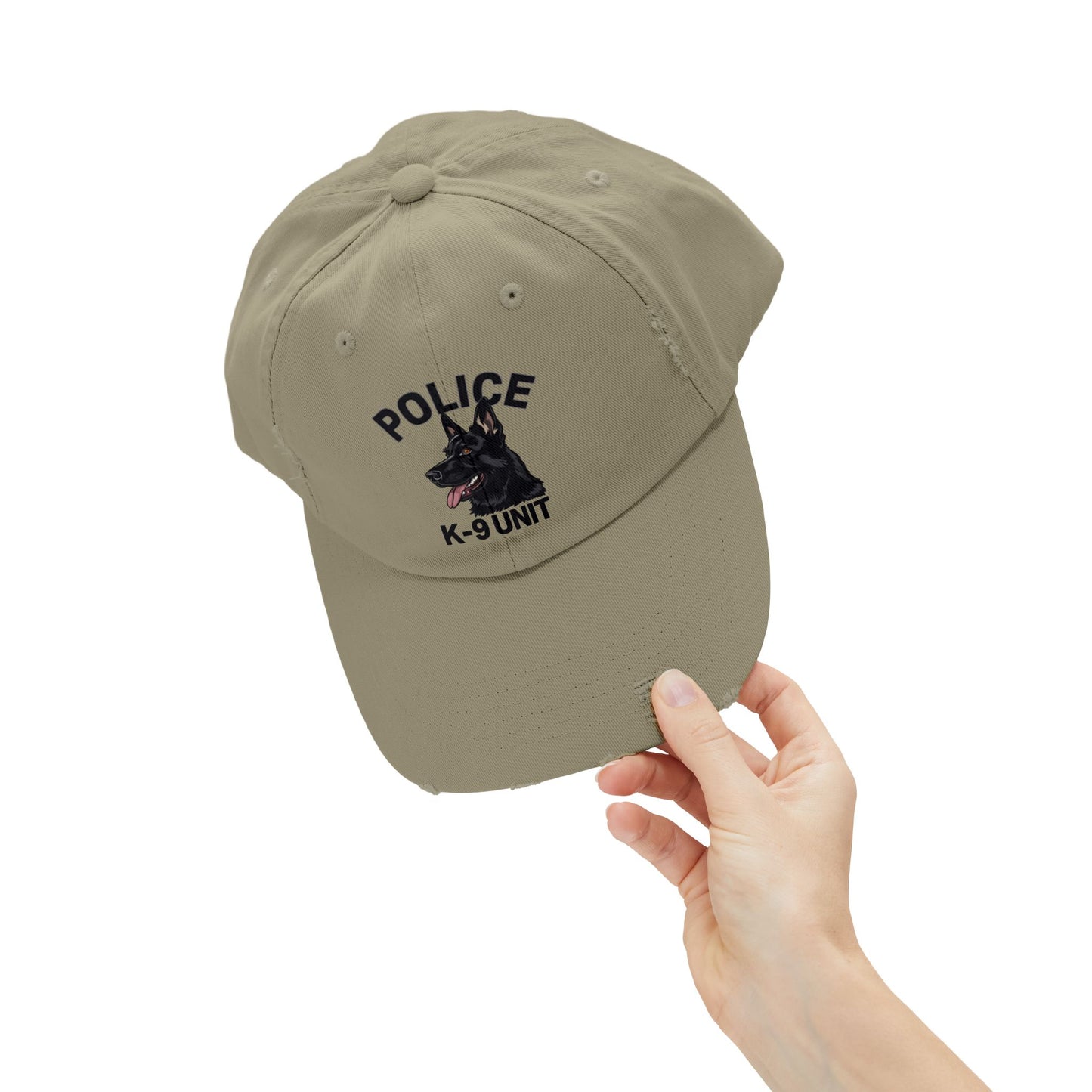 K-9 Unit Police Hat Featuring German Shepherd | Stylish Unisex Distressed Cap | Dog Lover Gift