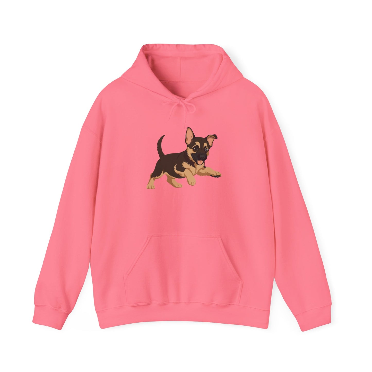 Unisex Dog Lover Hoodie With a Graphic of Cute Playing German Shepherd