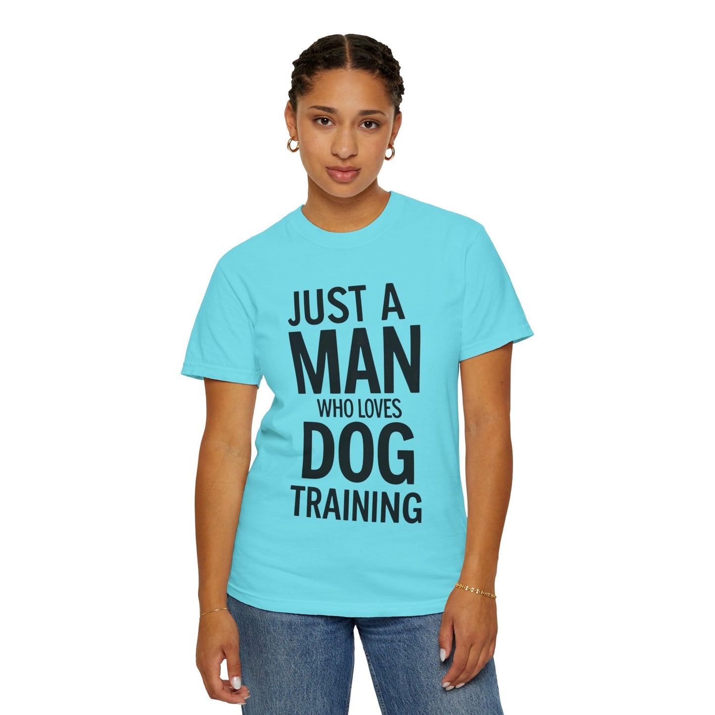 Dog Training Enthusiast T-Shirt - Just a Man Who Loves Dog Training, Pet Lover Gift, Casual Comfort Wear, Dog Owner Apparel, Gift for Dog Lovers