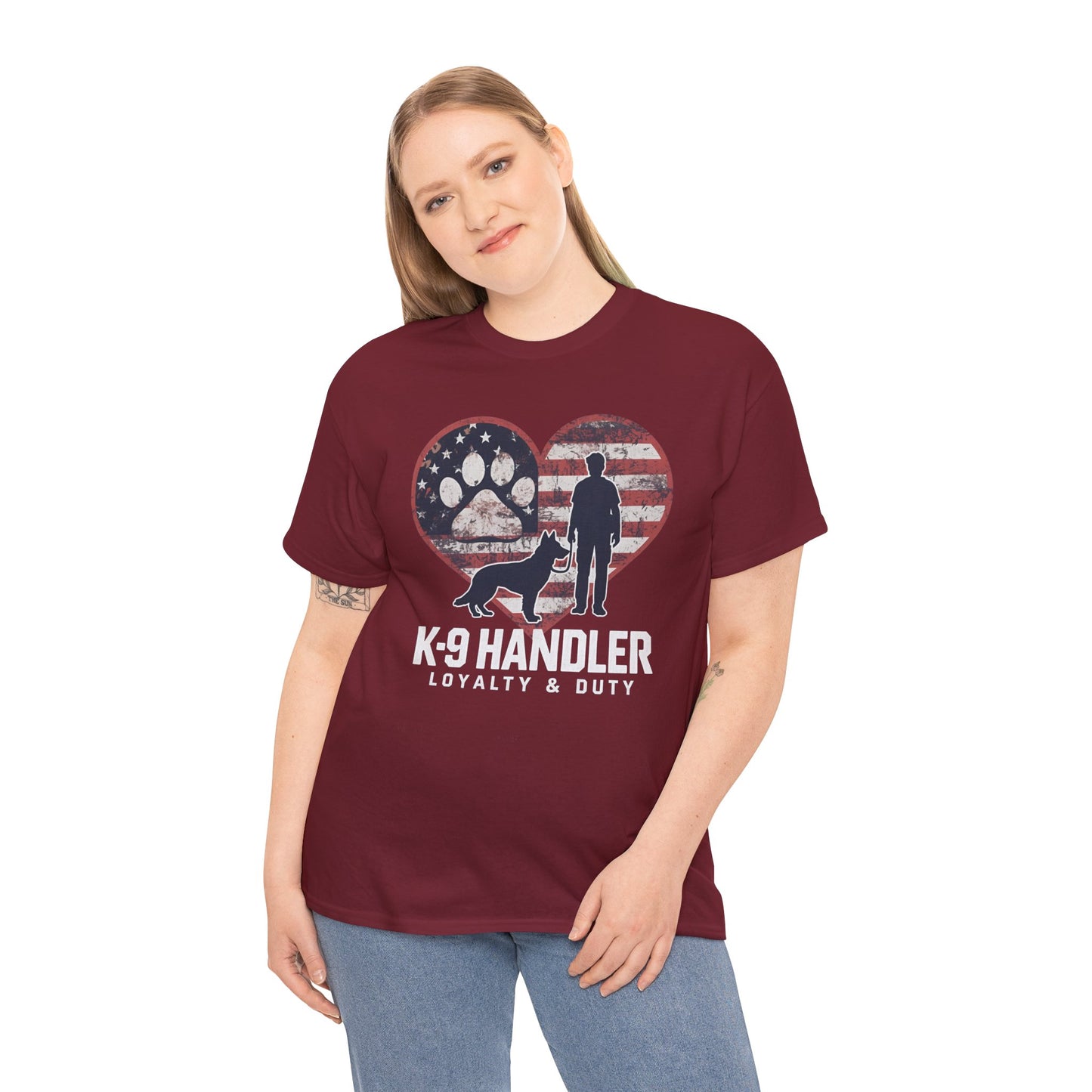 K-9 Handler Heart Tee | Loyalty & Duty T-Shirt | Dog Lover Gift, Police Support Shirt