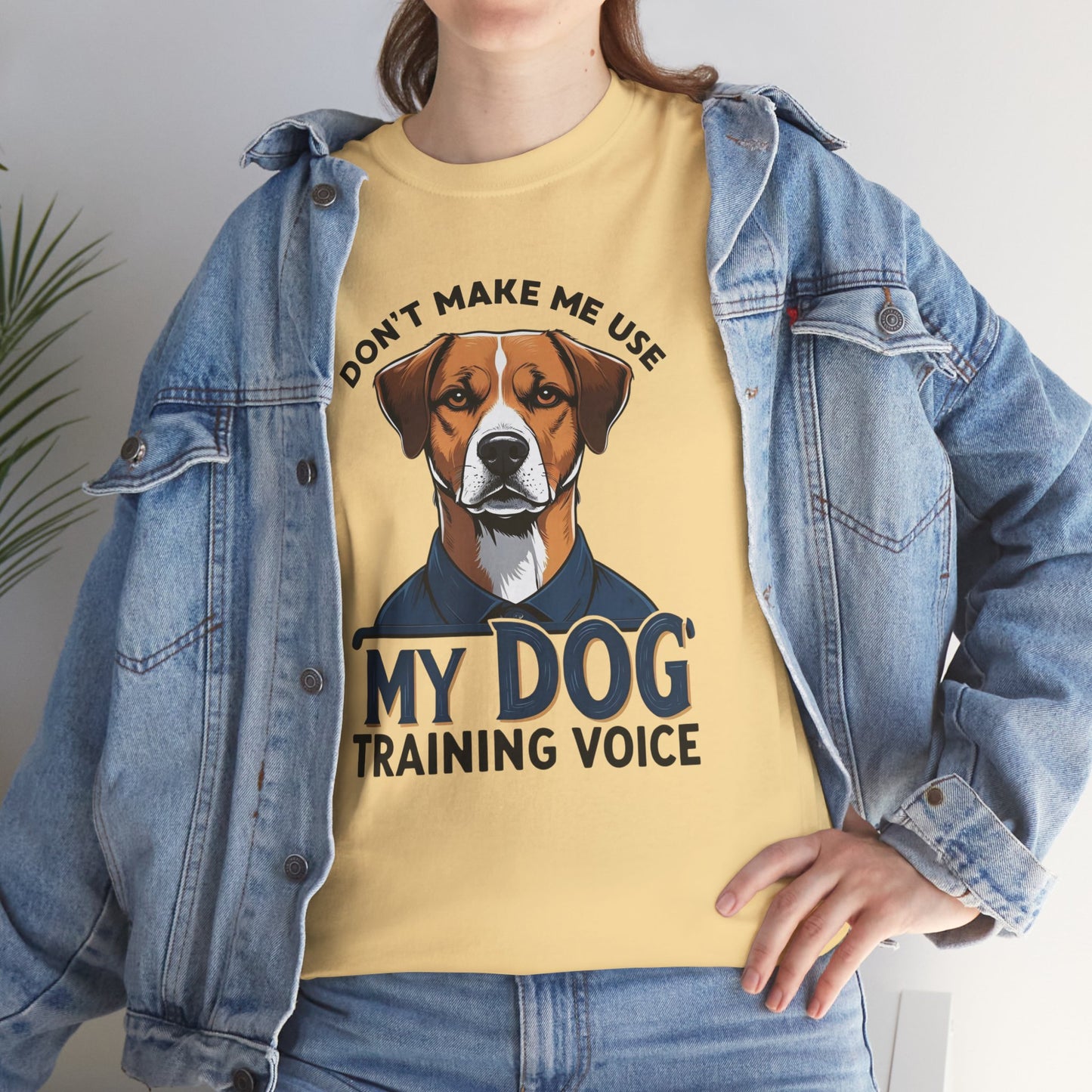 Dog Training T-Shirt - Don't Make Me Use My Dog Training Voice | Perfect Gift for Dog Owners, Casual Wear, Funny Dog Humor Shirt, Pet Training Apparel