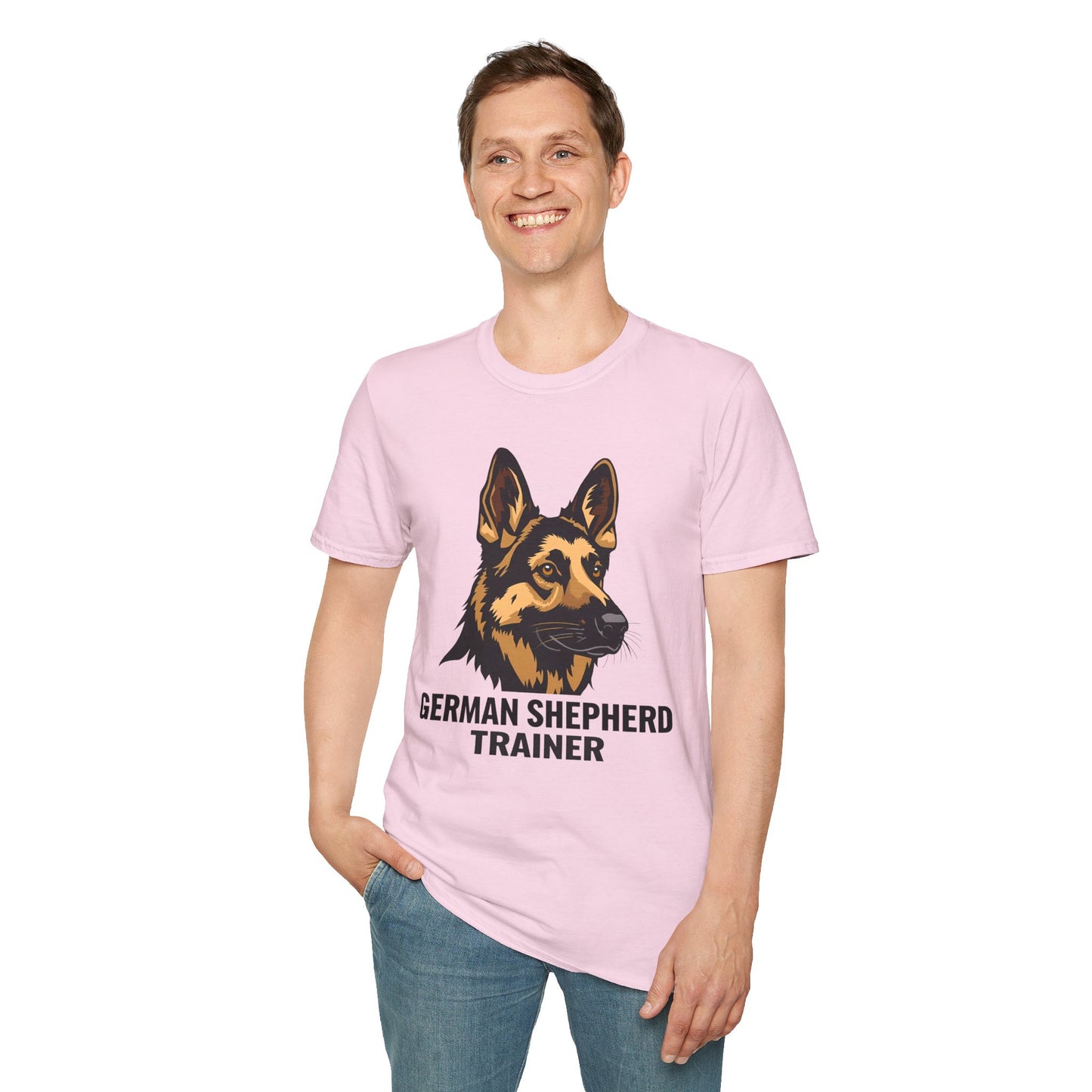 German Shepherd Trainer Unisex Softstyle T-Shirt, Dog Lover Gift, Pet Trainer Apparel