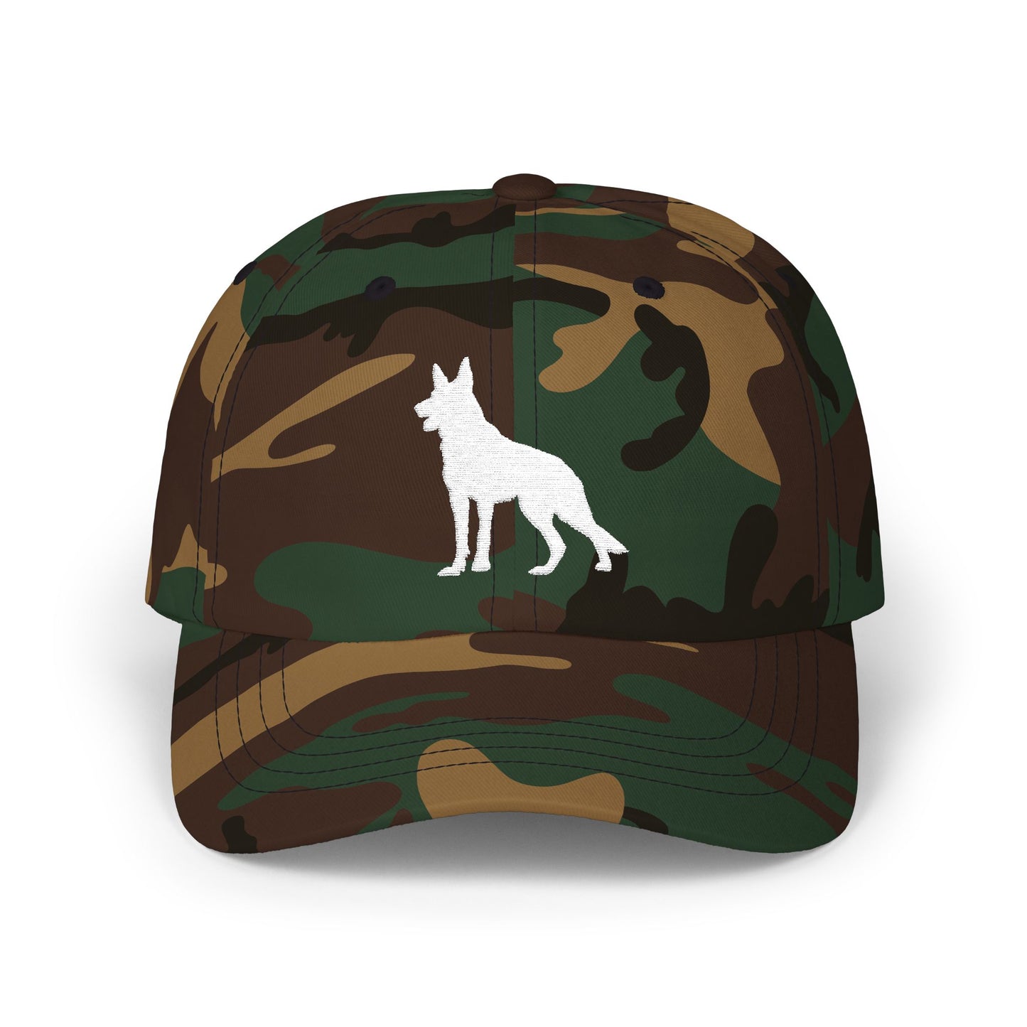 Classic German Shepherd Embroidered Dad Cap, Dog Silhouette, Casual Unisex Hat, Perfect Gift for Dog Lovers