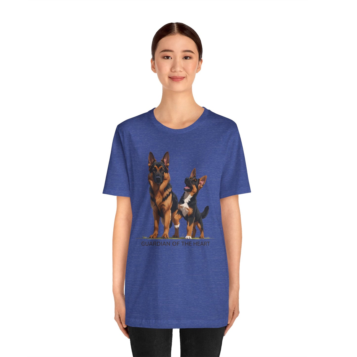 German Shepherd and Puppy Tee - Guardian of the Heart, Gifting for Pet Owners, Cute Graphic Shirt, Perfect for Birthdays, Dog-Themed Apparel