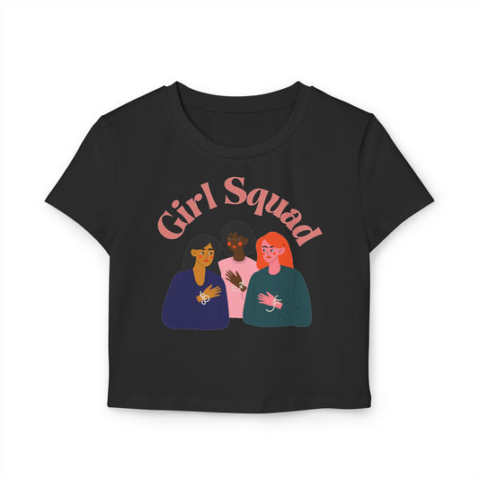 Girl Squad Women's Baby Tee - Cute Feminist Top, Casual Wear, Birthday Gift, Friendship Shirt, Summer Style