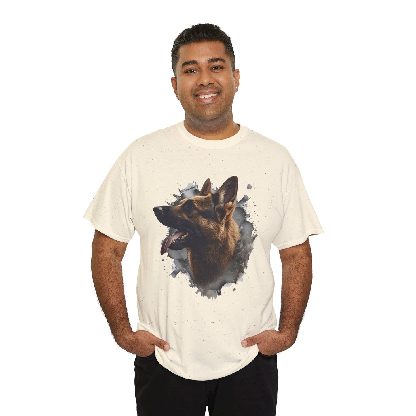 German Shepherd Lover Tee With 3D Design, Unisex Cotton Shirt, Dog T-Shirt, Pet Lovers Gift, Animal Enthusiast Apparel