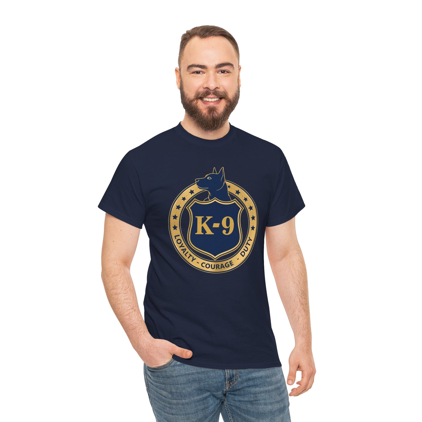 K-9 Police Unisex Heavy Cotton Tee - Loyalty Courage Duty | Dog Lover Gift, Law Enforcement Apparel, Dog Training Shirt