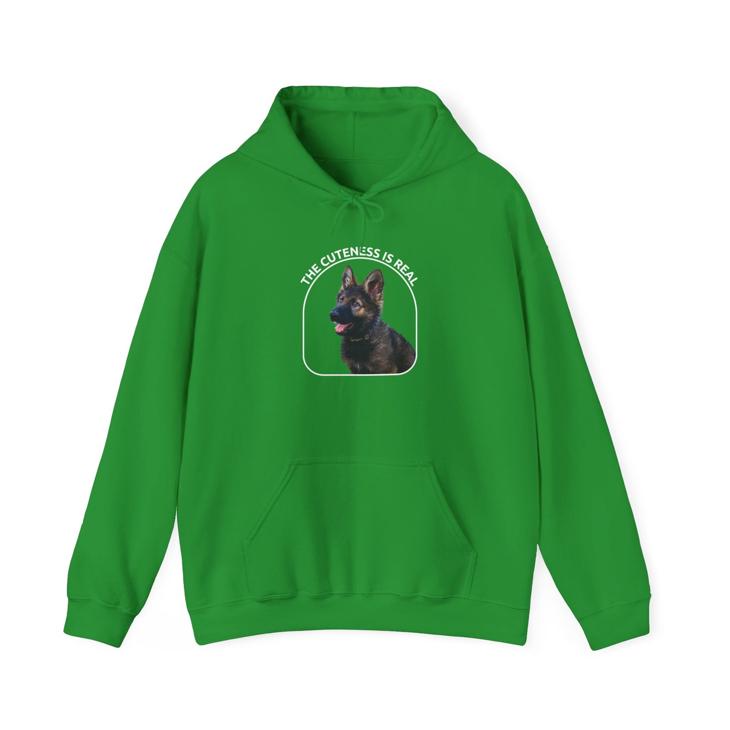 Unisex Dog Lover Hoodie With Cute German Shepherd Puppy and Caption The Cuteness Is Real