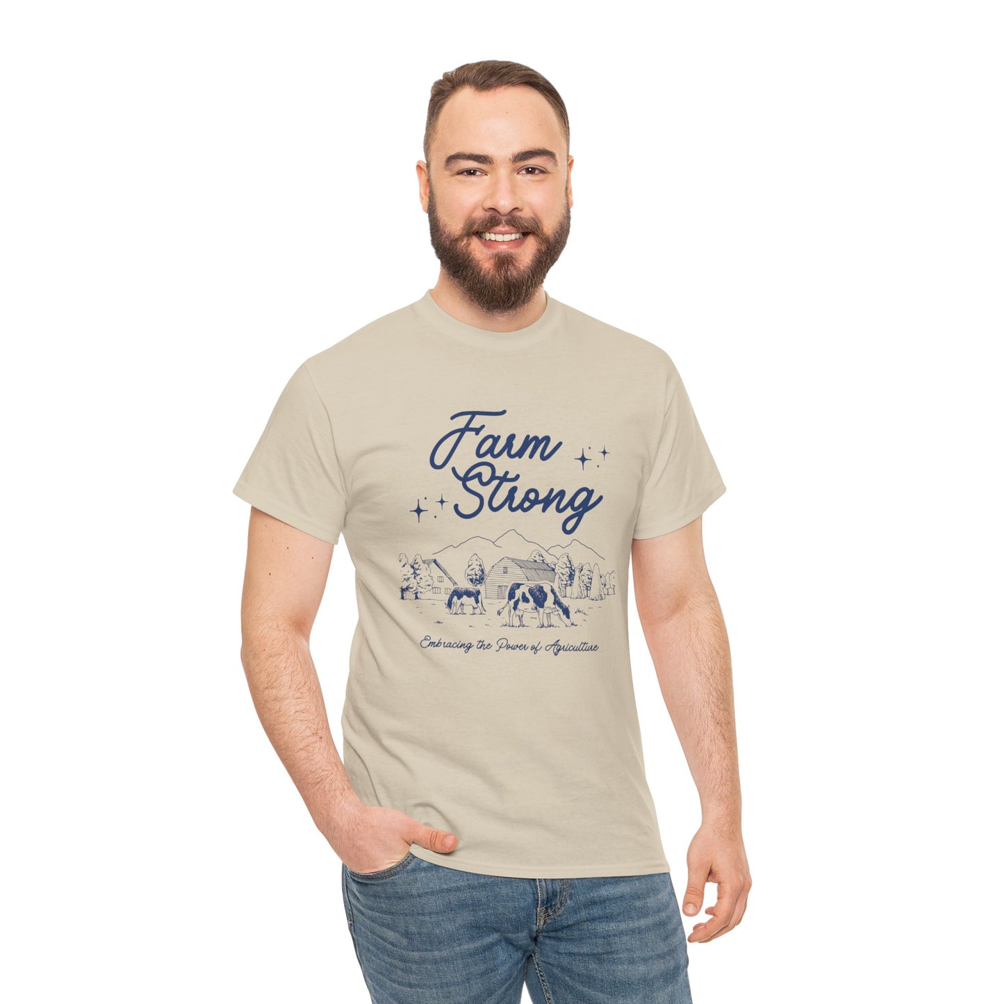 Farm Strong Unisex Cotton Tee - Embracing the Power of Agriculture, Motivational Shirt, Inspirational Tee