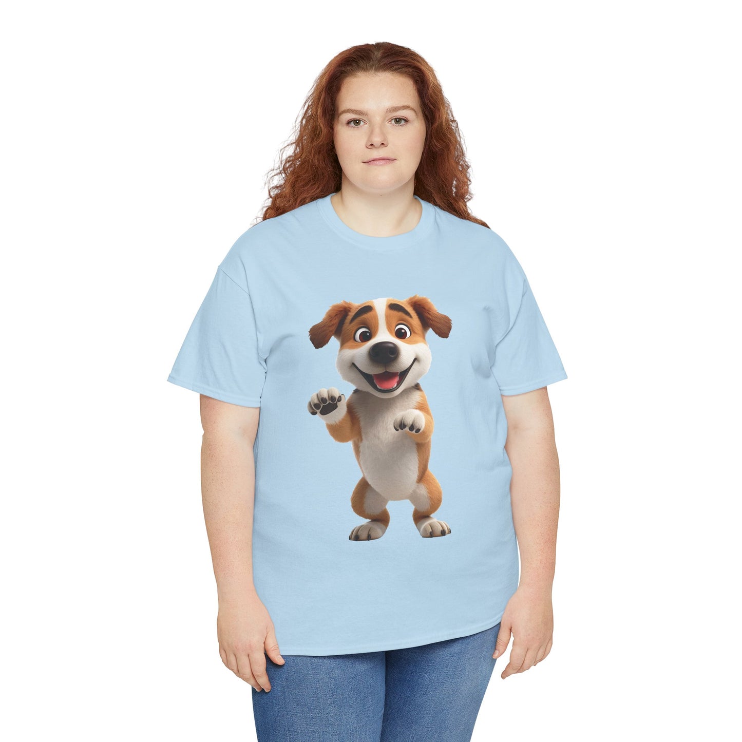 Cute Dog 3D Graphic Tee, Unisex Heavy Cotton T-Shirt, Dog Lover Gift, Fun Casual Wear