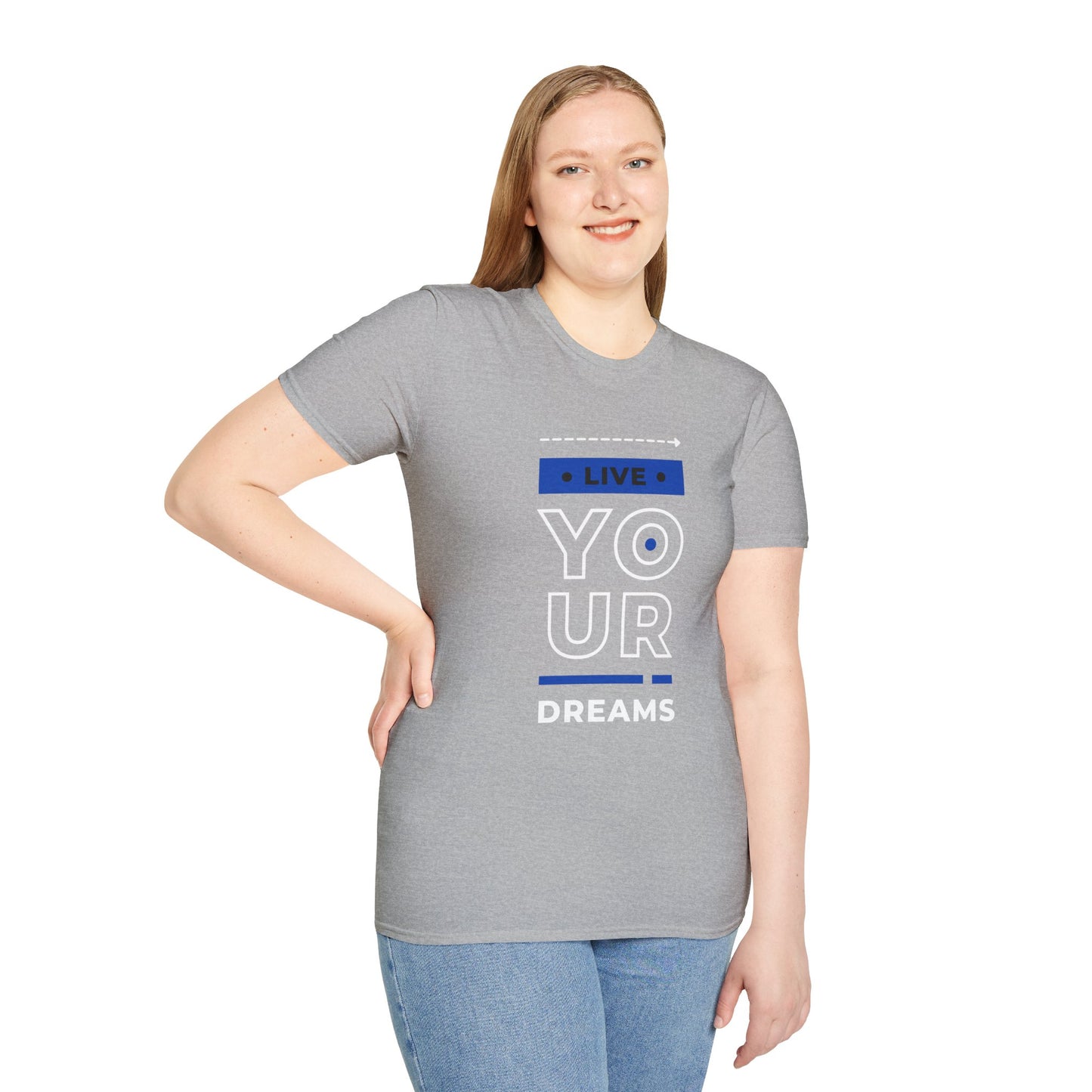Live Your Dreams Unisex Softstyle T-Shirt, Inspirational Tee, Motivational Gift, Casual Wear, Daily Reminder, Empowerment Top