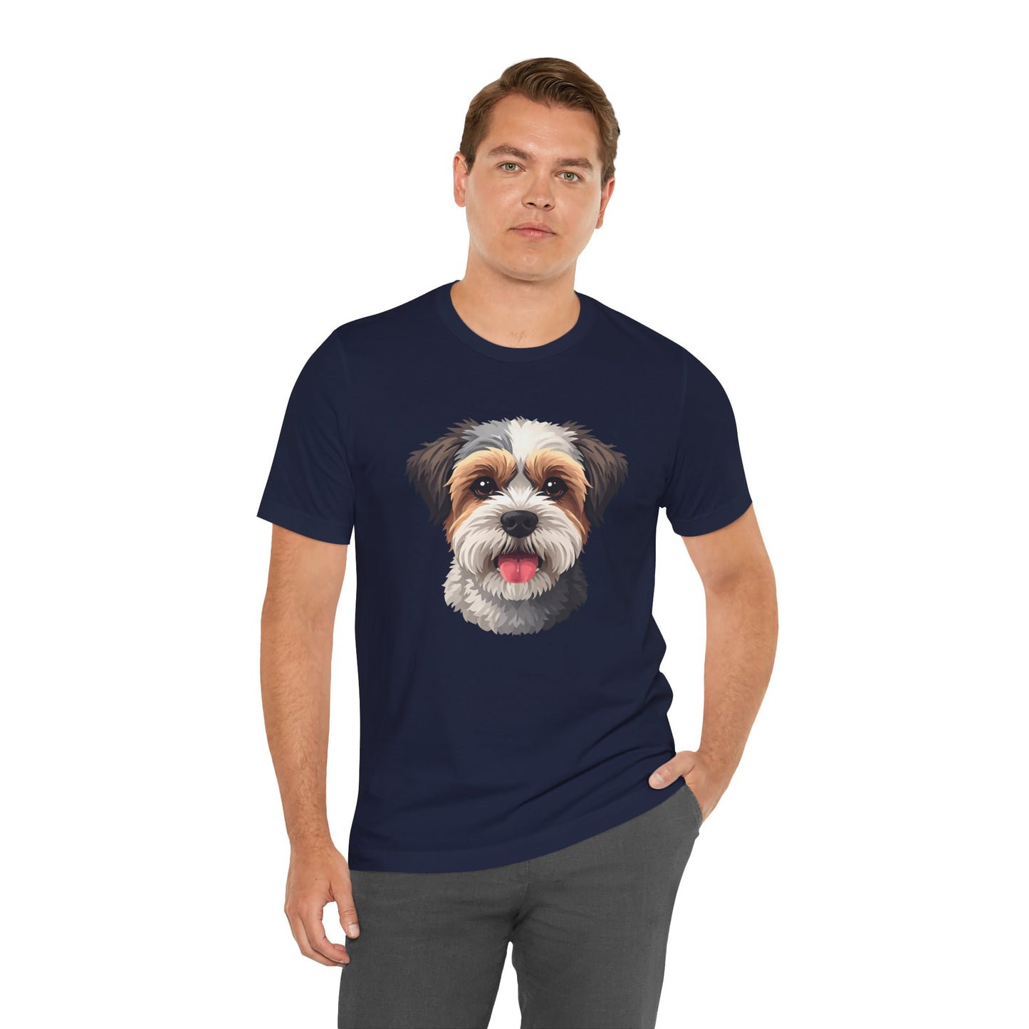Unisex Dog Lover T-Shirt Featuring a 3D Design of Cute Fluffy Bichon Frise Mix | Gift for Dog Owners