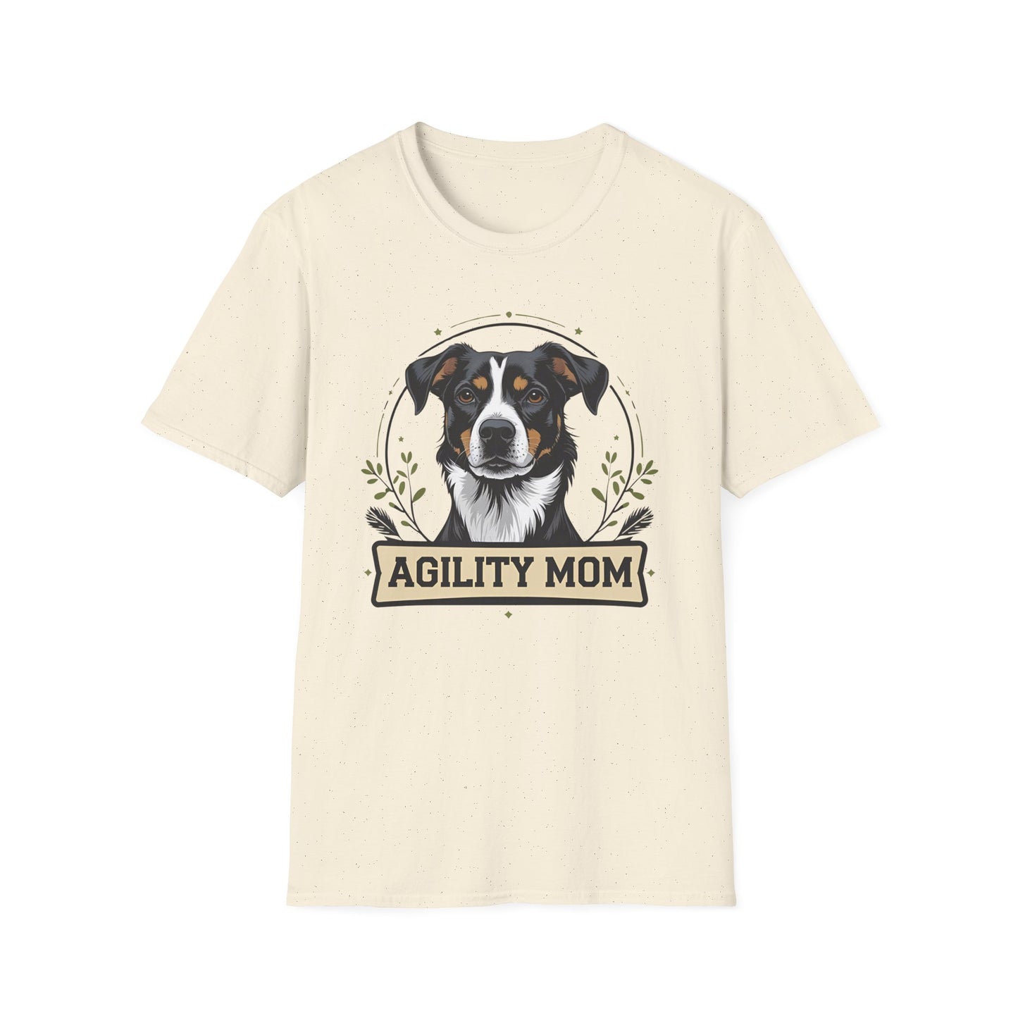 Agility Mom Unisex Softstyle T-Shirt | Perfect Gift for Dog Lovers, Pet Moms, Agility Enthusiasts, Women’s Dog Apparel, Casual Wear