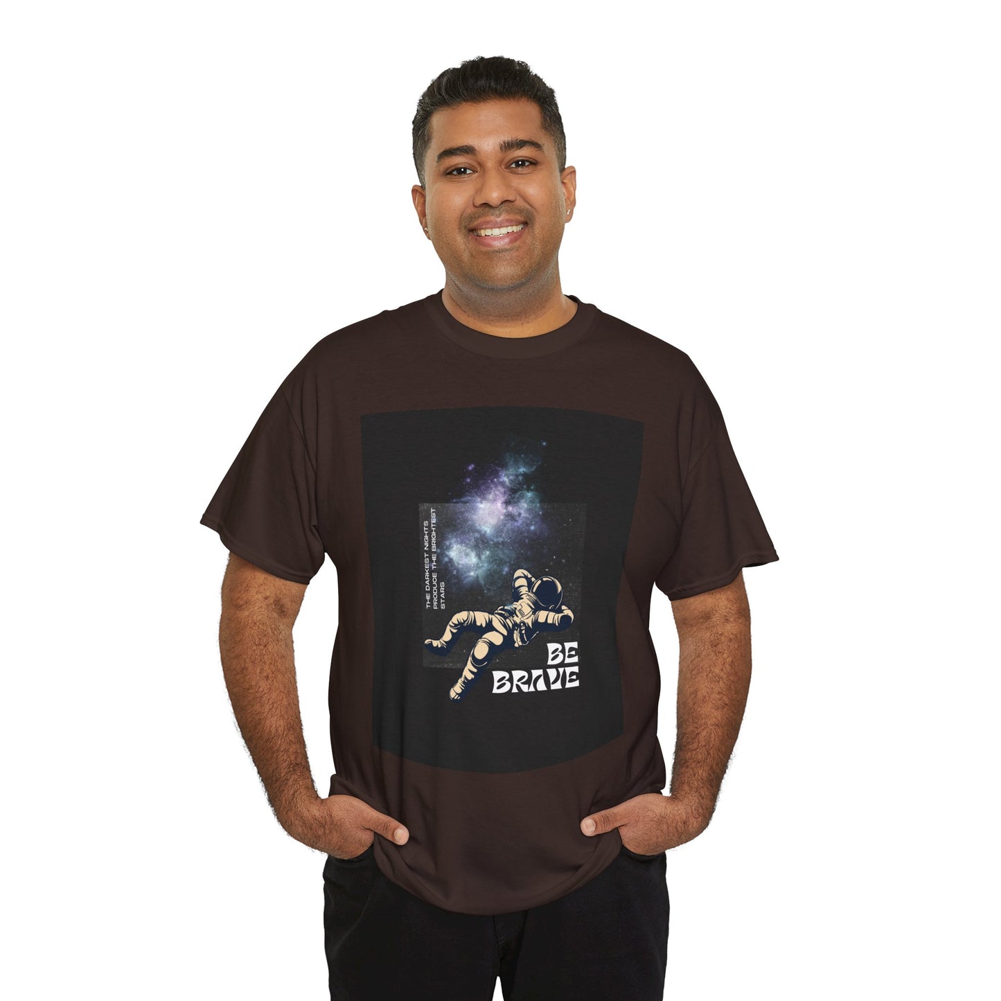 Be Brave Tee, Inspirational T-Shirt, Unisex Cotton Top, Space Graphic Shirt, Motivational Gift, Everyday Wear