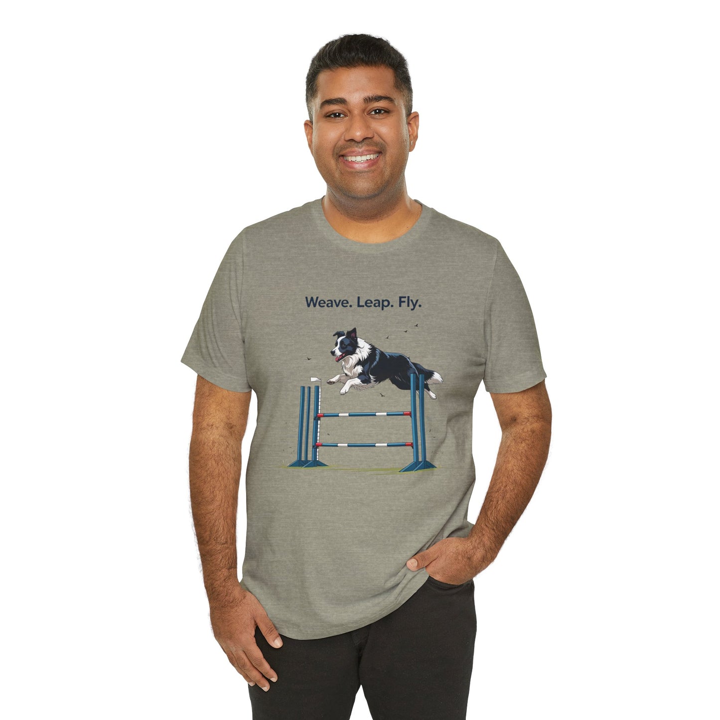 Dog Agility Spirit T-Shirt, Weave Leap Fly Tee, Gifts for Dog Lovers, Pet Enthusiasts, Animal Lovers T-Shirt, Casual Wear, Dog Show Gear