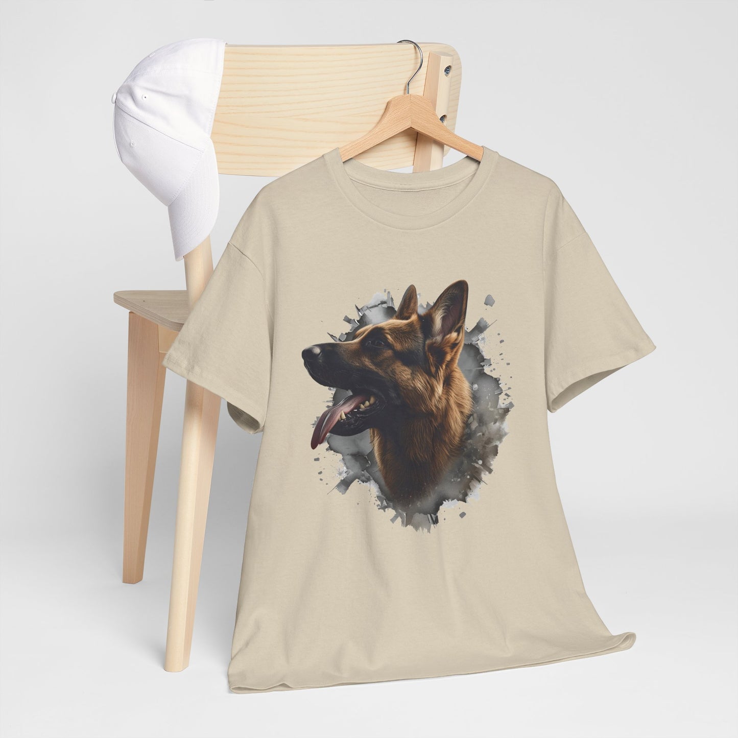 German Shepherd Lover Tee With 3D Design, Unisex Cotton Shirt, Dog T-Shirt, Pet Lovers Gift, Animal Enthusiast Apparel