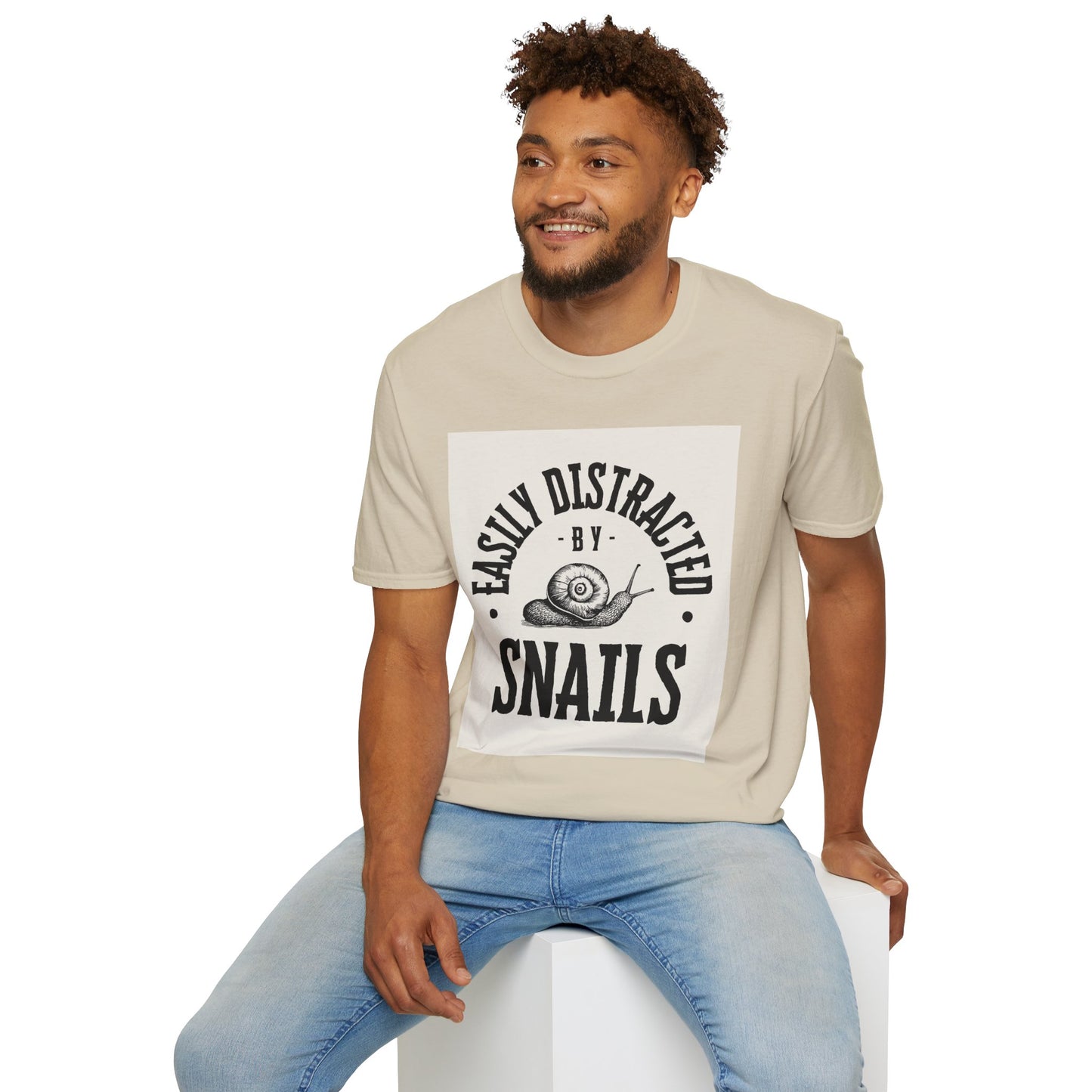Easily Distracted by Snails Vintage T-Shirt, Funny Snail Tee, Gift for Nature Lovers, Humorous Graphic Shirt, Cute Casual Wear