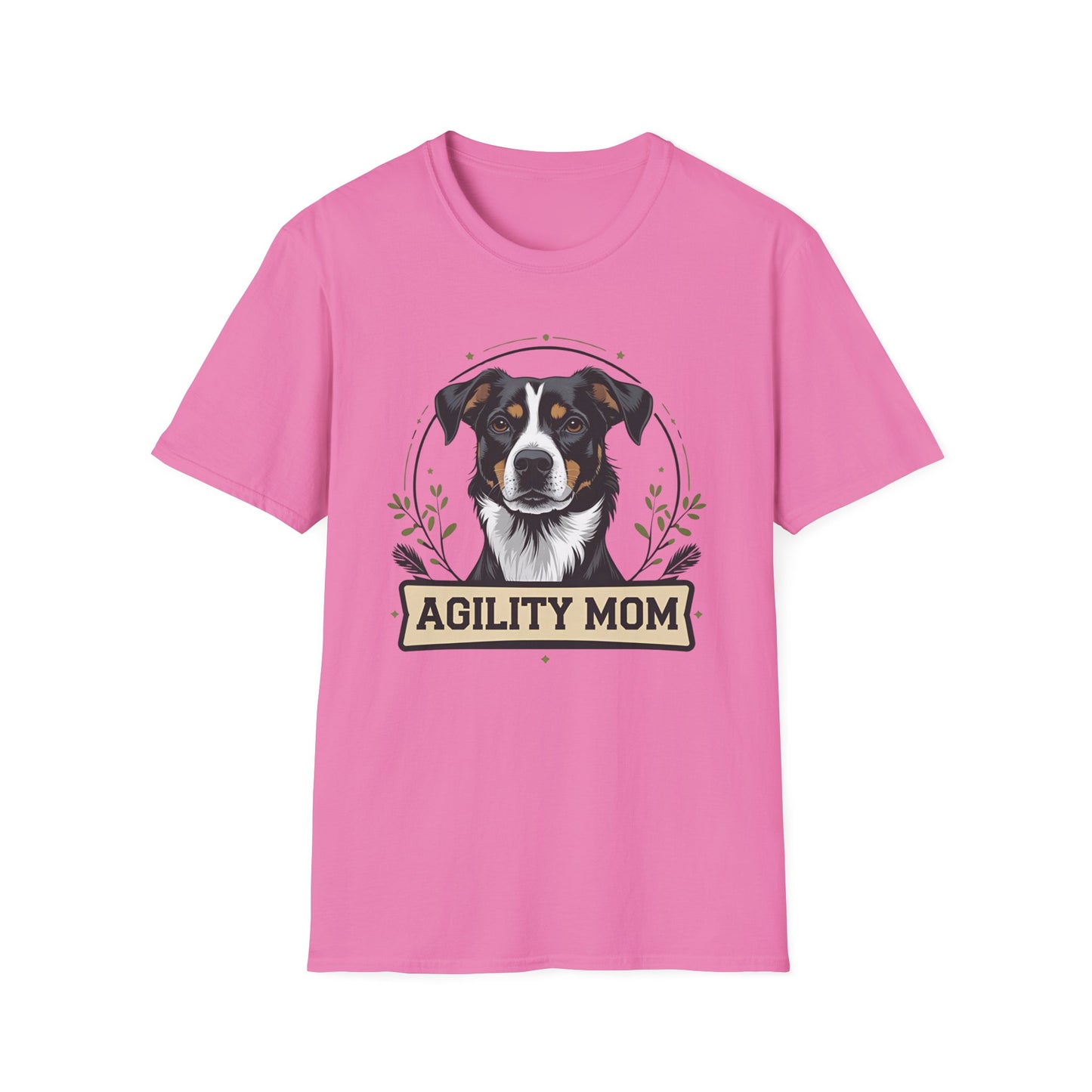 Agility Mom Unisex Softstyle T-Shirt | Perfect Gift for Dog Lovers, Pet Moms, Agility Enthusiasts, Women’s Dog Apparel, Casual Wear