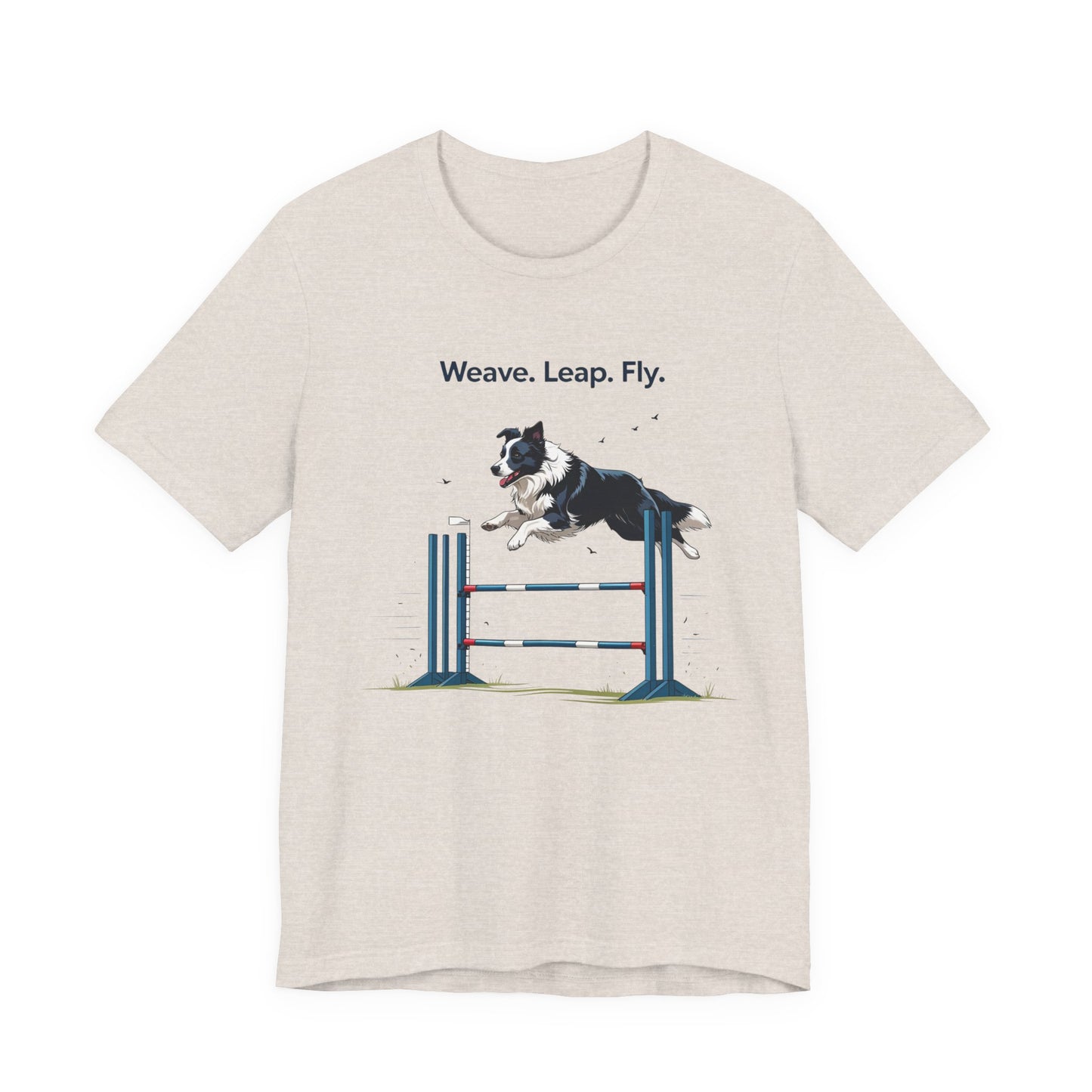 Dog Agility Spirit T-Shirt, Weave Leap Fly Tee, Gifts for Dog Lovers, Pet Enthusiasts, Animal Lovers T-Shirt, Casual Wear, Dog Show Gear