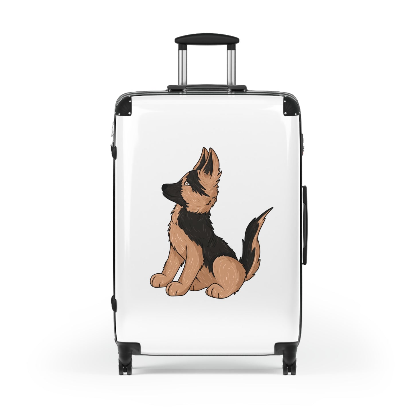 Personalized Dog Lover Suitcase - Featuring Cute German Shepherd Puppy Looking Upward