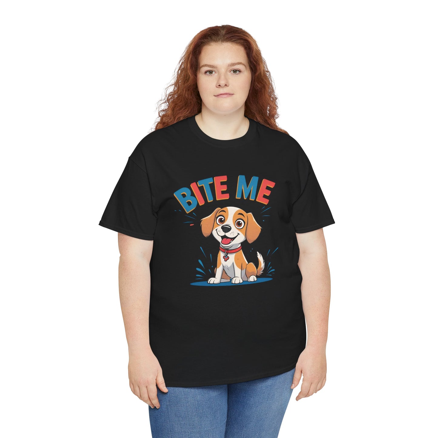 Playful Dog Lover Tee, Bite Me Unisex Cotton T-Shirt for Dog Trainers, Funny Gift for Dog Lovers, Cute Dog Apparel