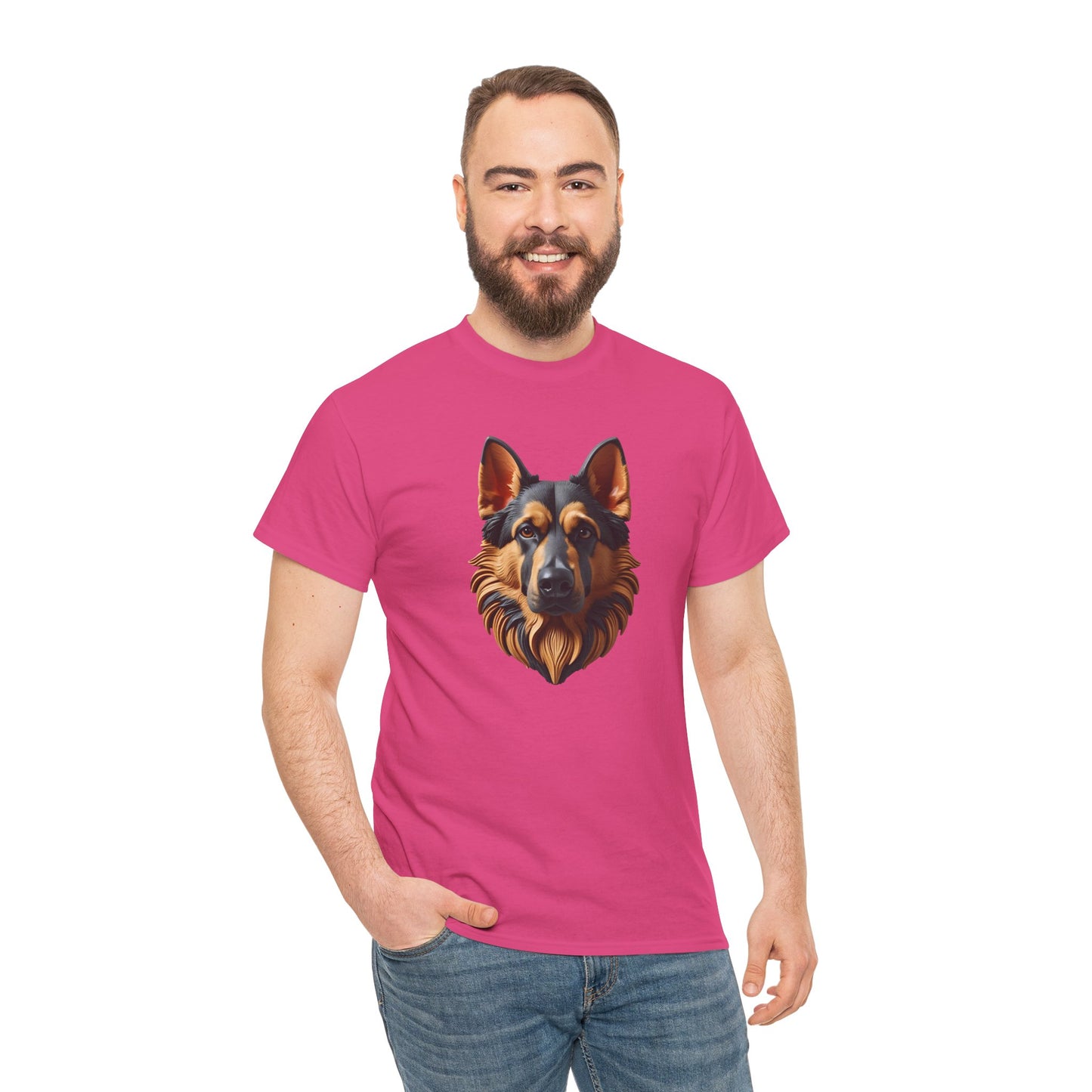 German Shepherd Lover Tee With 3D Design, Unisex Cotton Shirt, Dog T-Shirt, Pet Lovers Gift, Animal Enthusiast Apparel