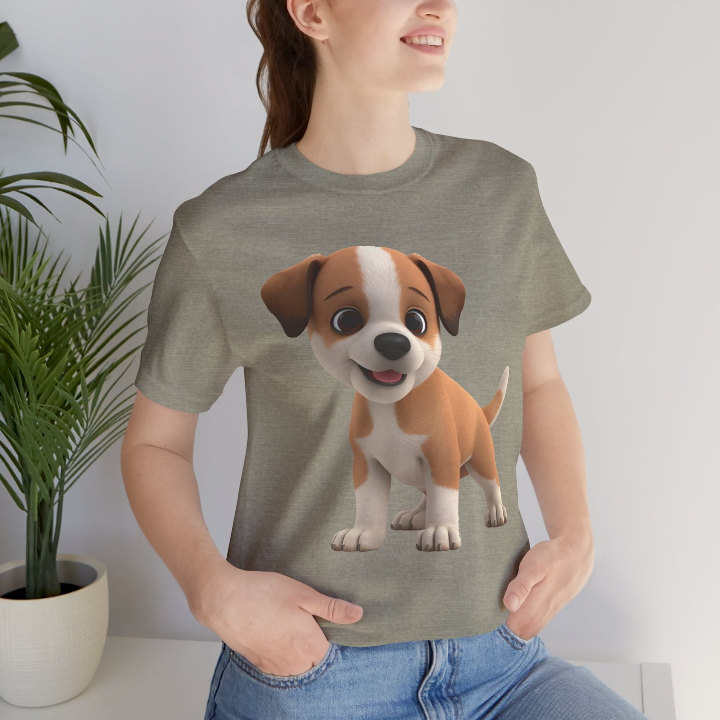 Cute Dog 3D Graphic Tee, Fun Animal Shirt, Dog Lover Gift, Playful Fashion Statement