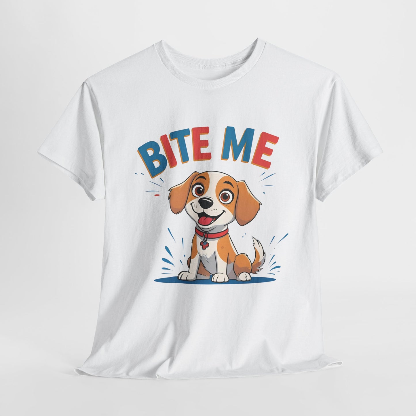 Playful Dog Lover Tee, Bite Me Unisex Cotton T-Shirt for Dog Trainers, Funny Gift for Dog Lovers, Cute Dog Apparel