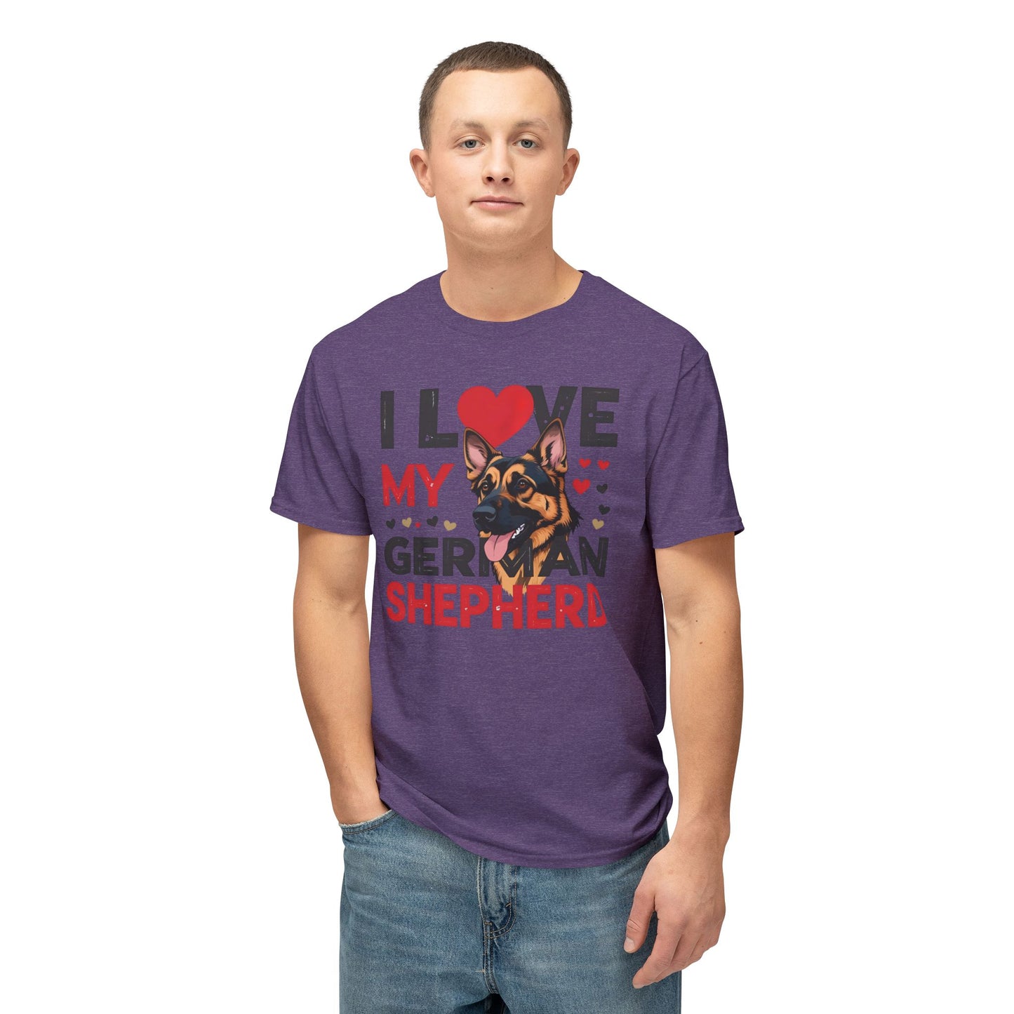 I Love My German Shepherd T-Shirt, Cute Dog Lover Gift, Pet Parent Apparel, Dog Adoption Celebration, Canine Lover's Tee