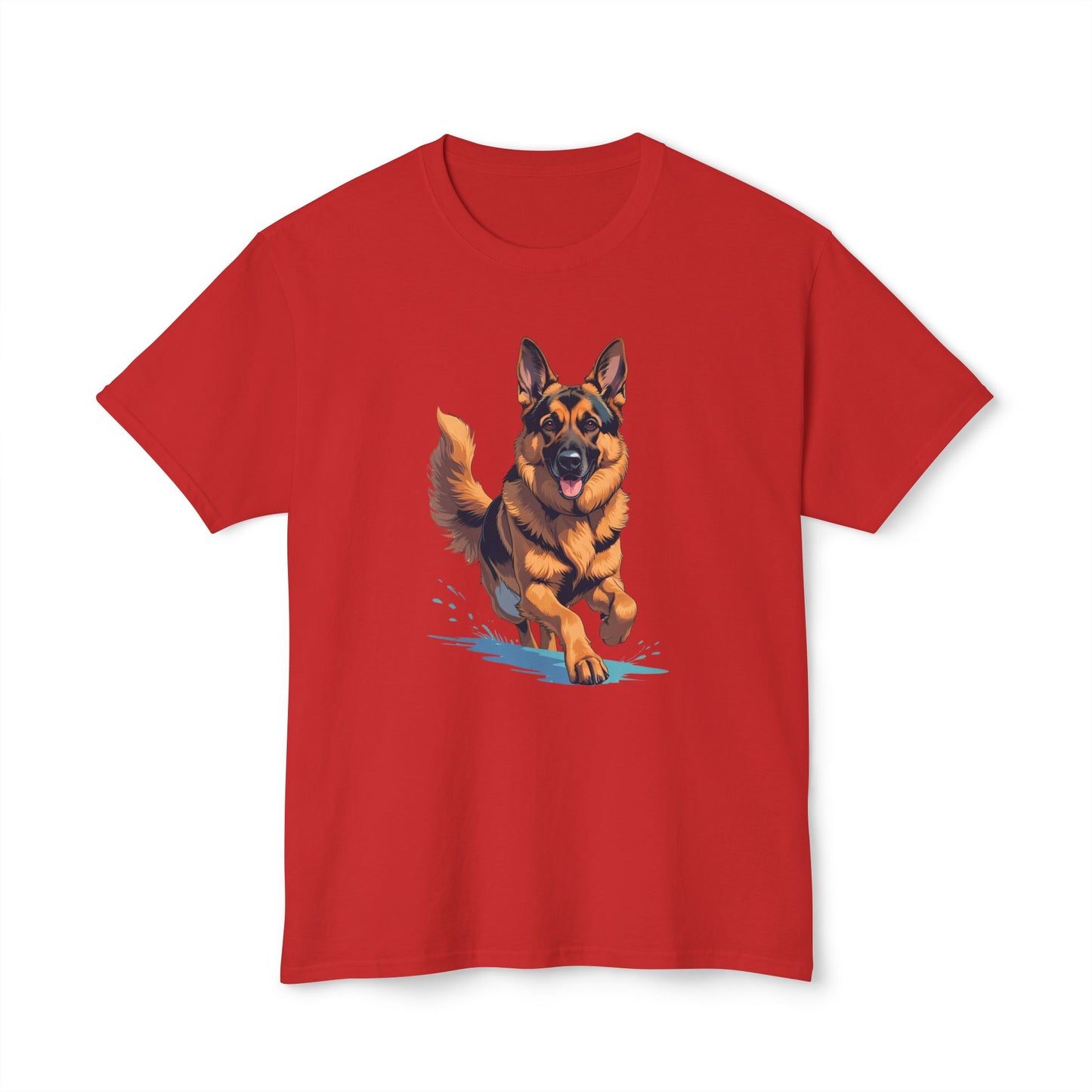 Running German Shepherd Dog Unisex HD Cotton™ T-shirt, Pet Lover Gift, Casual Wear, Animal Print Apparel, Funny Dog Shirt