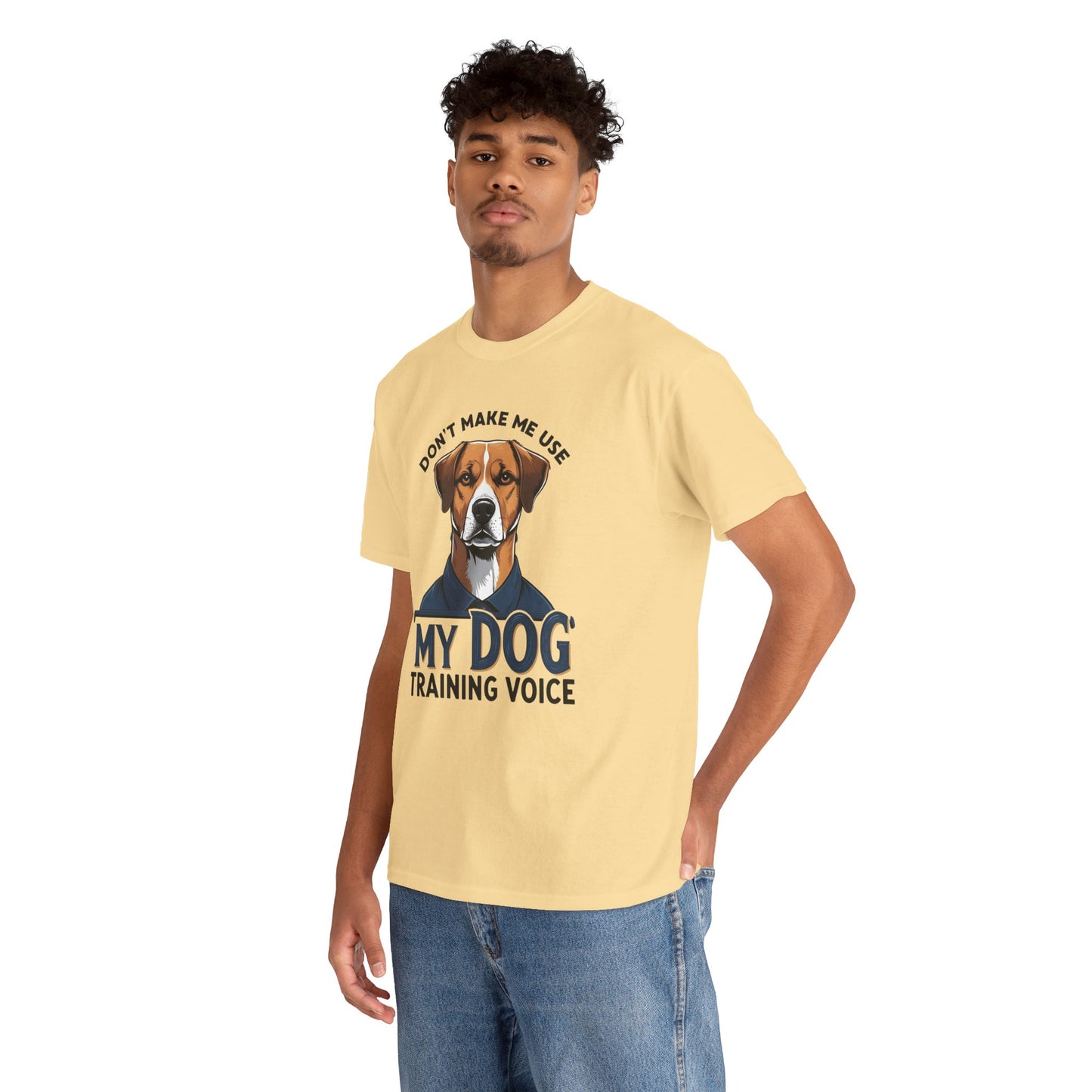 Dog Training T-Shirt - Don't Make Me Use My Dog Training Voice | Perfect Gift for Dog Owners, Casual Wear, Funny Dog Humor Shirt, Pet Training Apparel