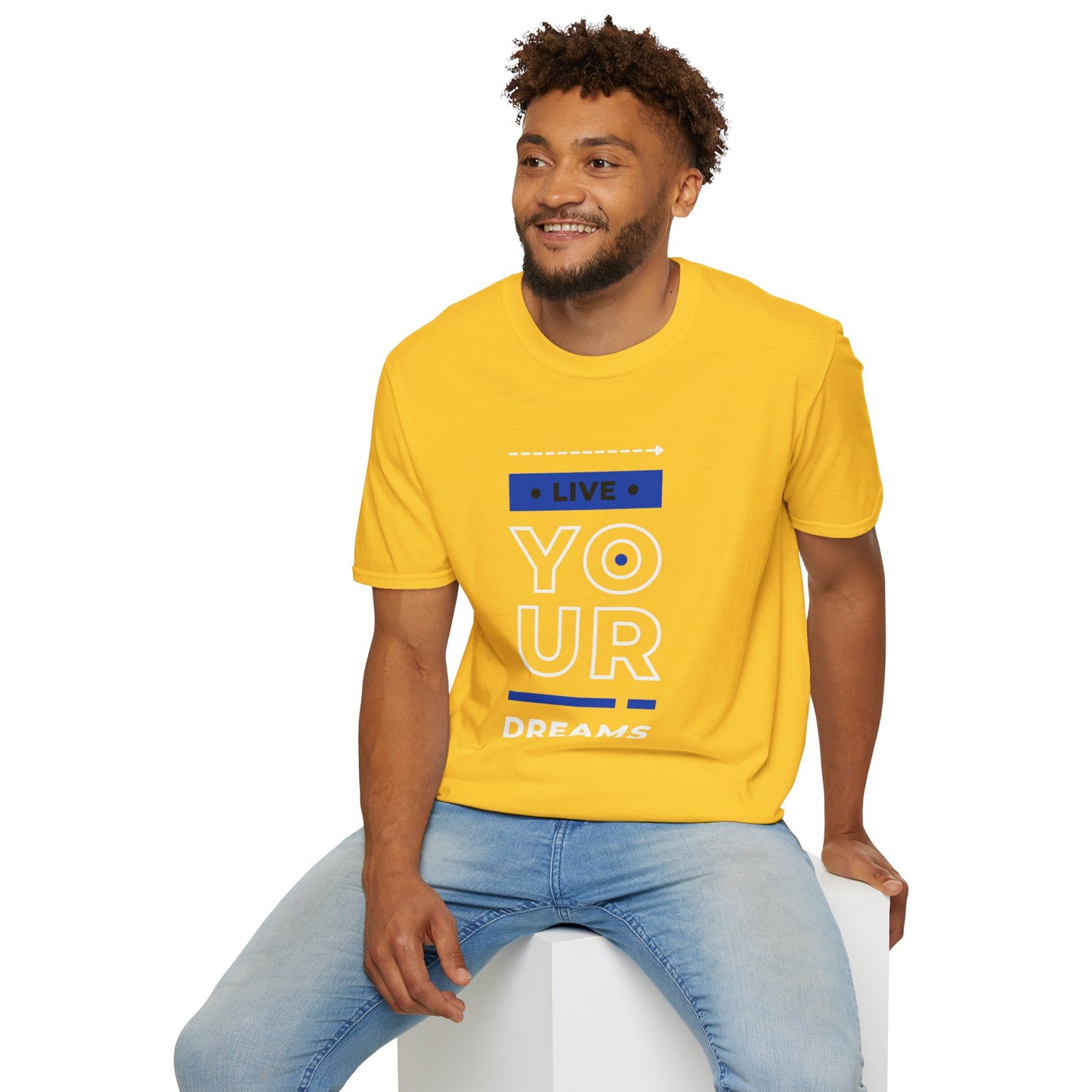 Live Your Dreams Unisex Softstyle T-Shirt, Inspirational Tee, Motivational Gift, Casual Wear, Daily Reminder, Empowerment Top