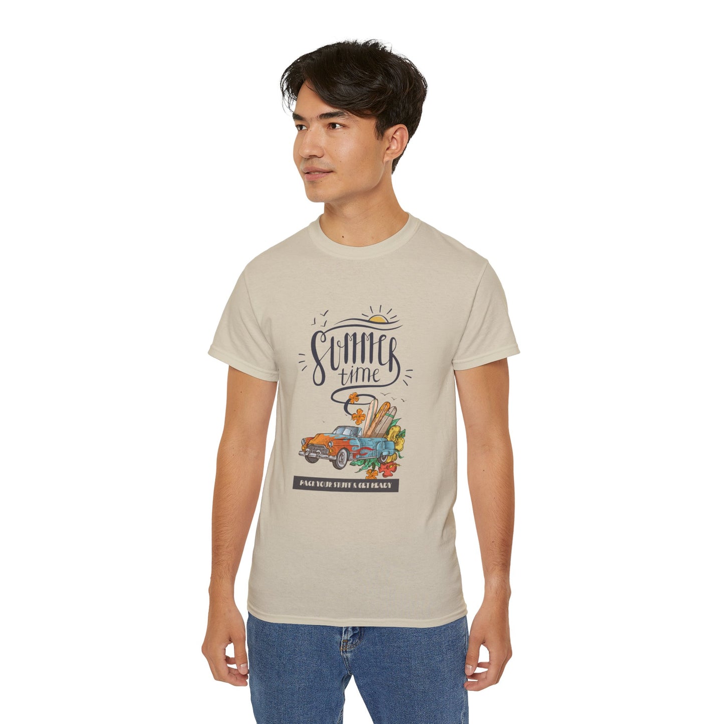 Summer Times Vintage Graphic Tee, Casual Summer Shirt, Beach Day Outfit, Gift for Travel Lovers, Unisex Cotton T-Shirt