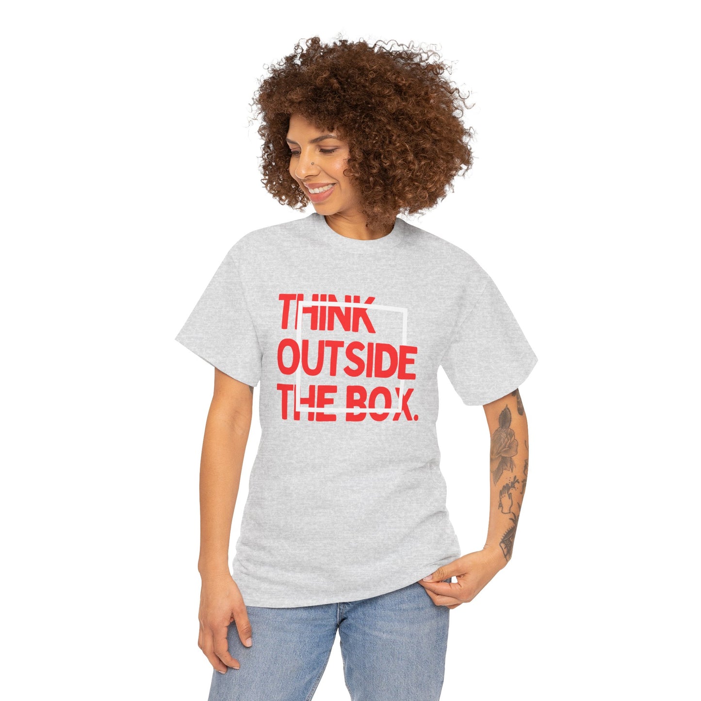 Creative Thinking Unisex Cotton Tee - Thin Out of Box, Inspirational Shirt, Motivational Gifts, Trendy Top for All Occasions, Perfect for Dreamers