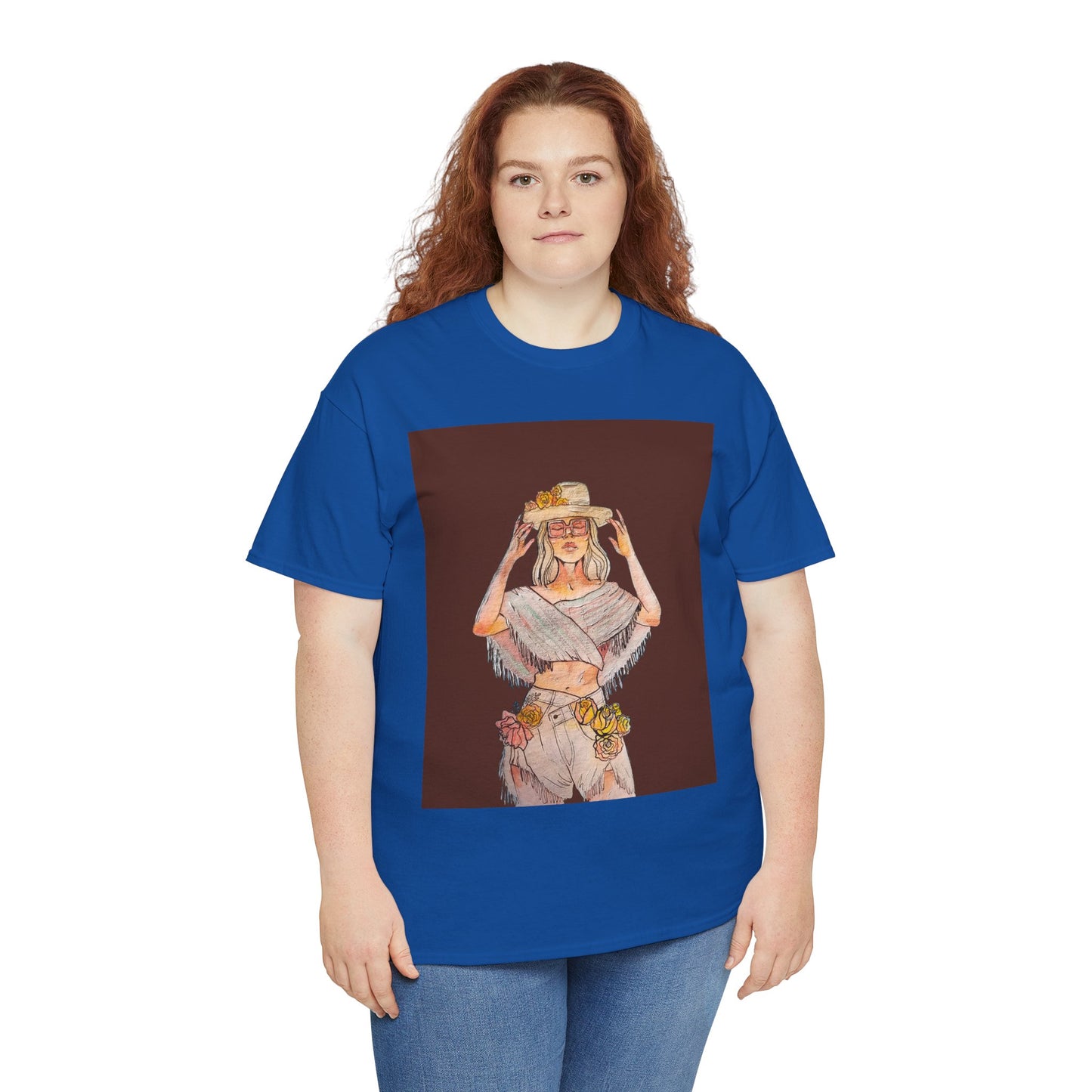 Bohemian Vibes Unisex Heavy Cotton Vintage Tee, Casual Wear, Summer Style Shirt, Gift for Her, Festival Outfit, Art-Inspired Apparel