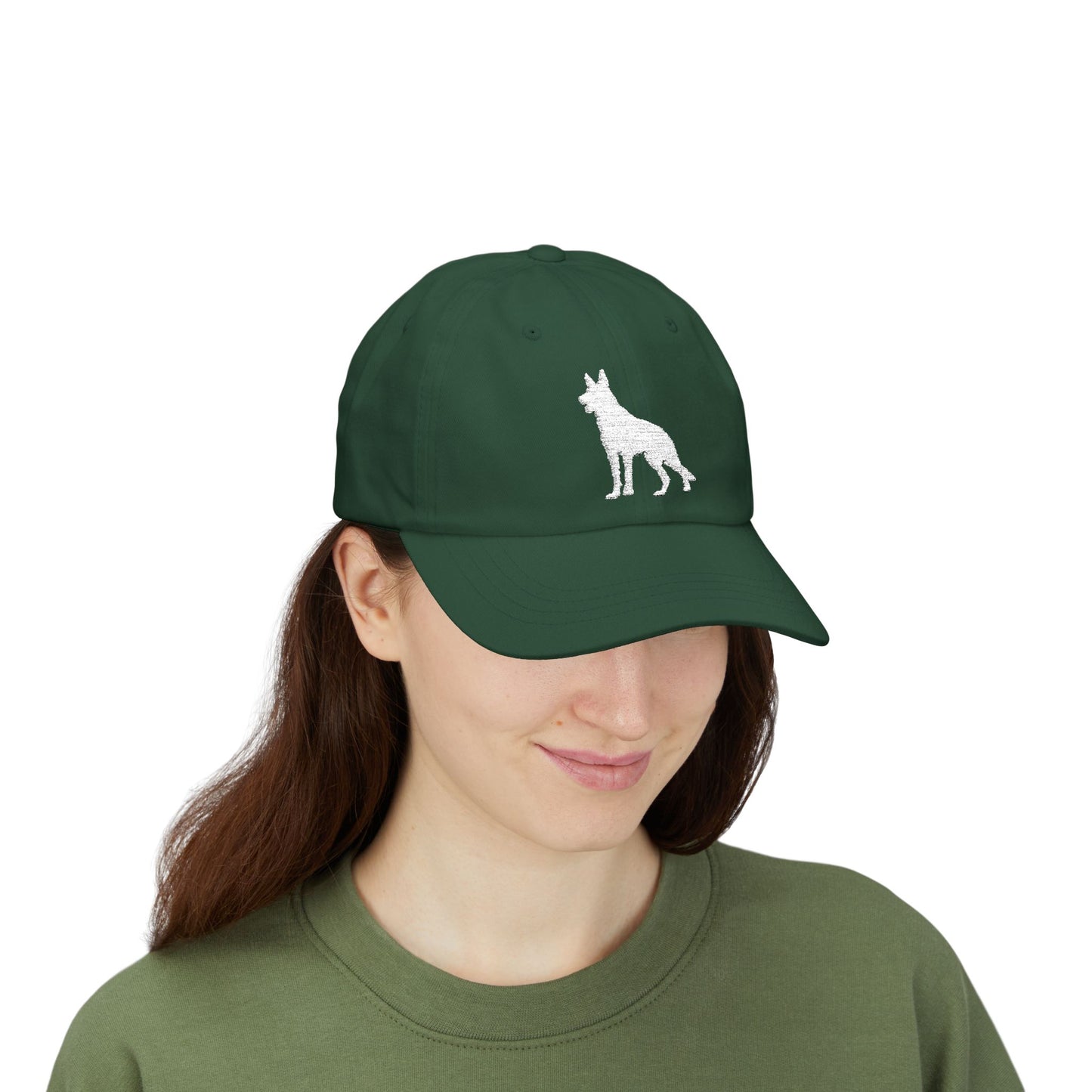 Classic German Shepherd Embroidered Dad Cap, Dog Silhouette, Casual Unisex Hat, Perfect Gift for Dog Lovers