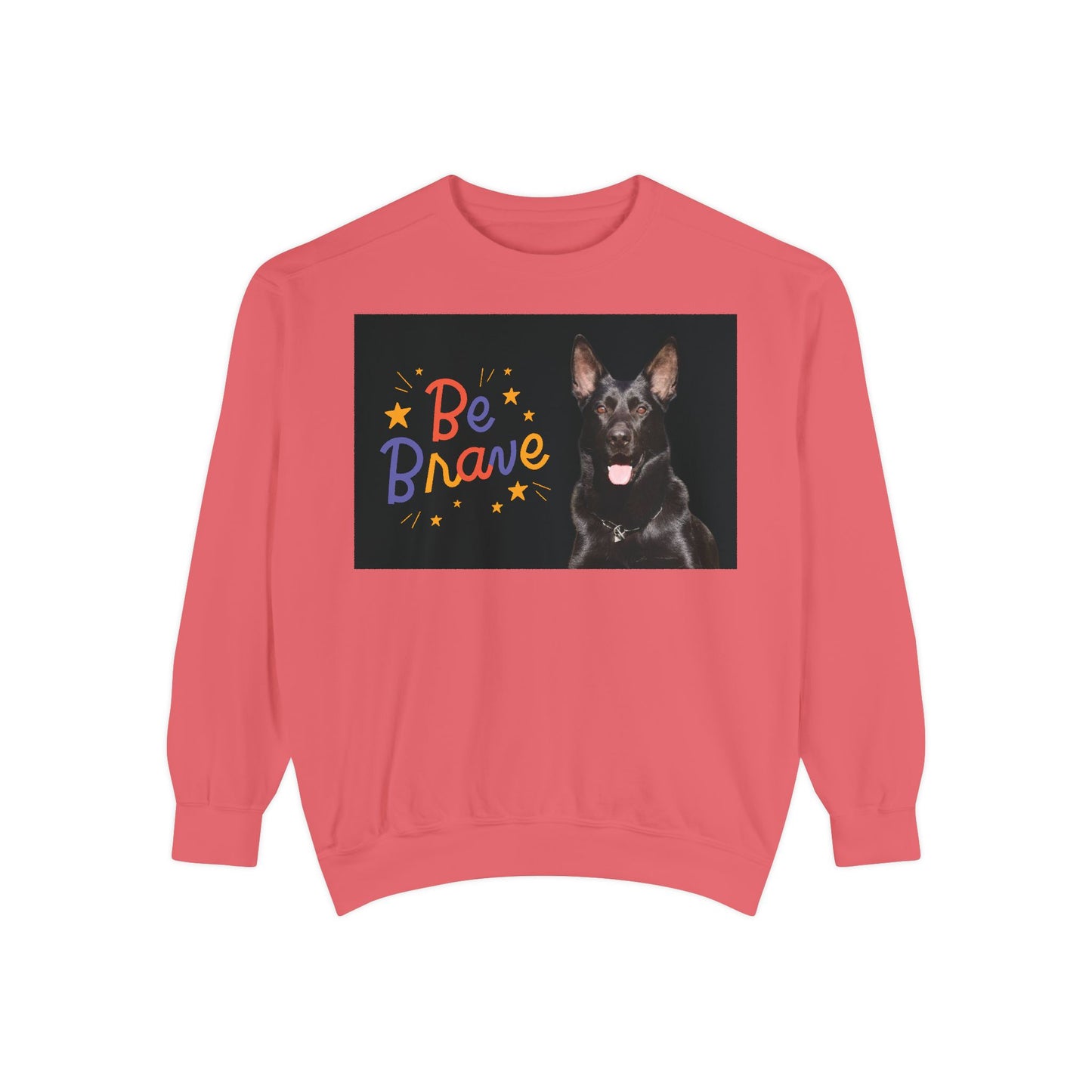 Be Brave Unisex Black German Shepherd Sweatshirt - Encouraging Pet-Themed Apparel for Dog Lovers