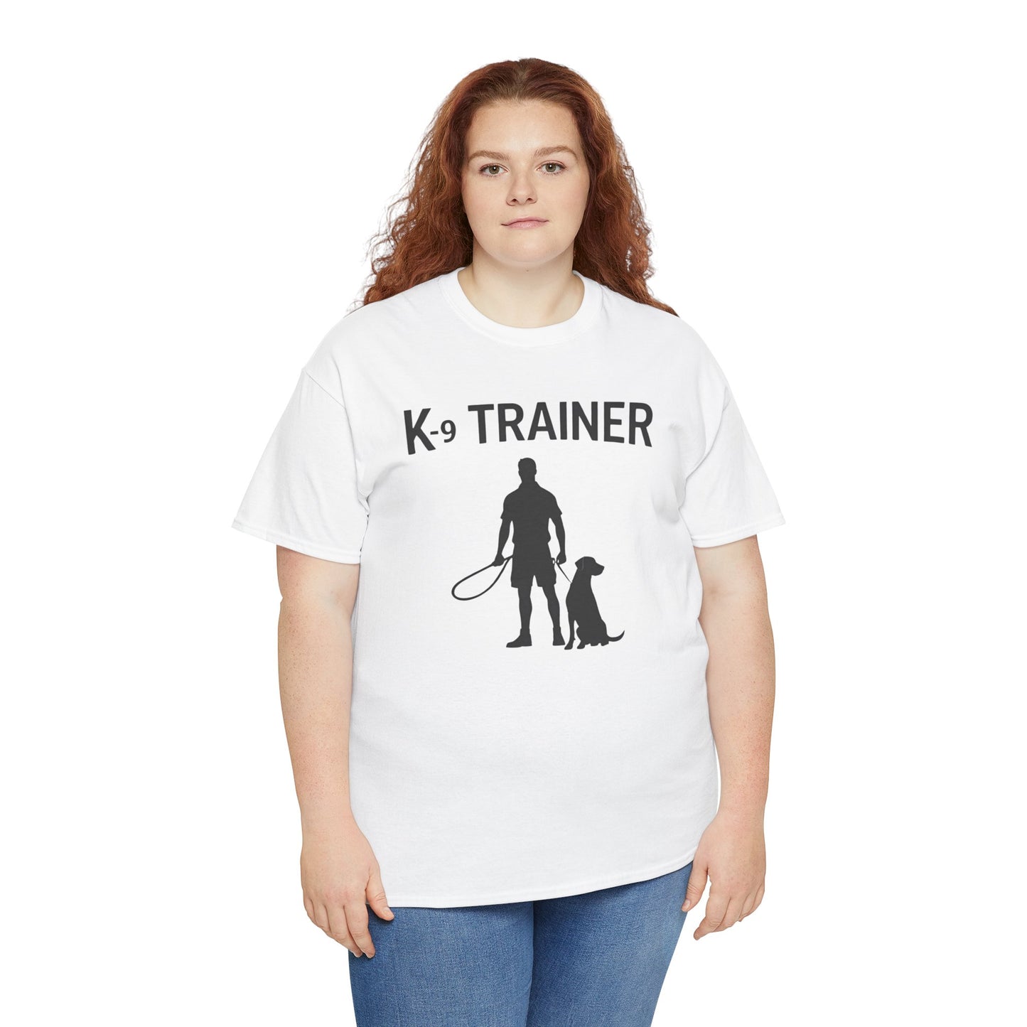 K-9 Trainer Heavy Cotton T-Shirt, Dog Owner Gift, Police Dog Shirt, Animal Enthusiast Apparel, Casual Style Tee