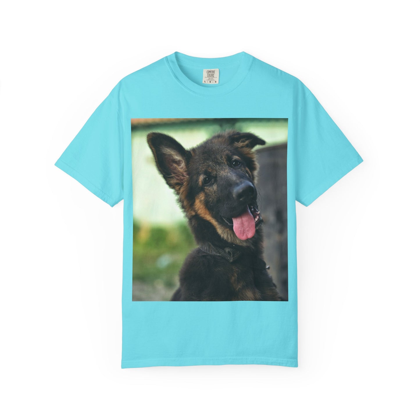 Happy Dog Graphic Unisex T-Shirt Featuring Cute German Shepherd Puppy