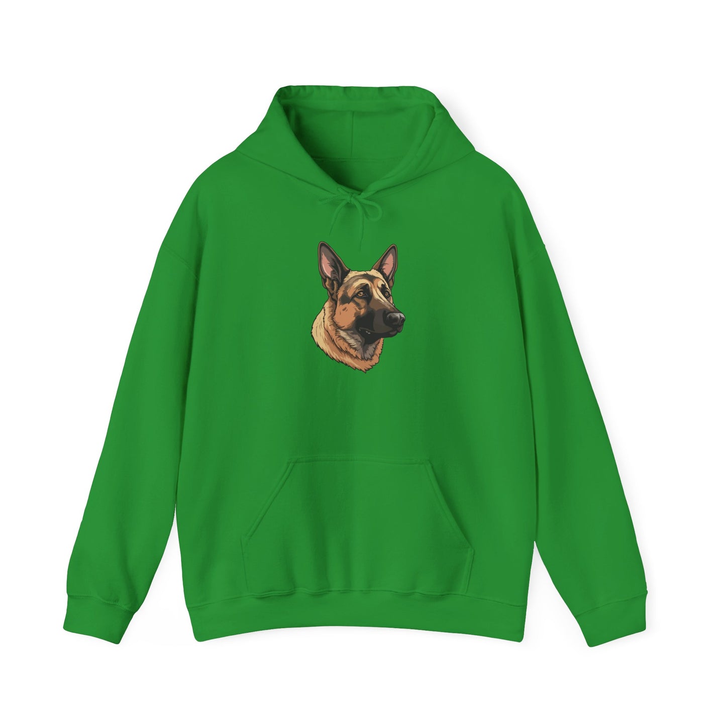 Unisex Dog Lover Hoodie With a Close Up Graphic of Serious German Shepherd
