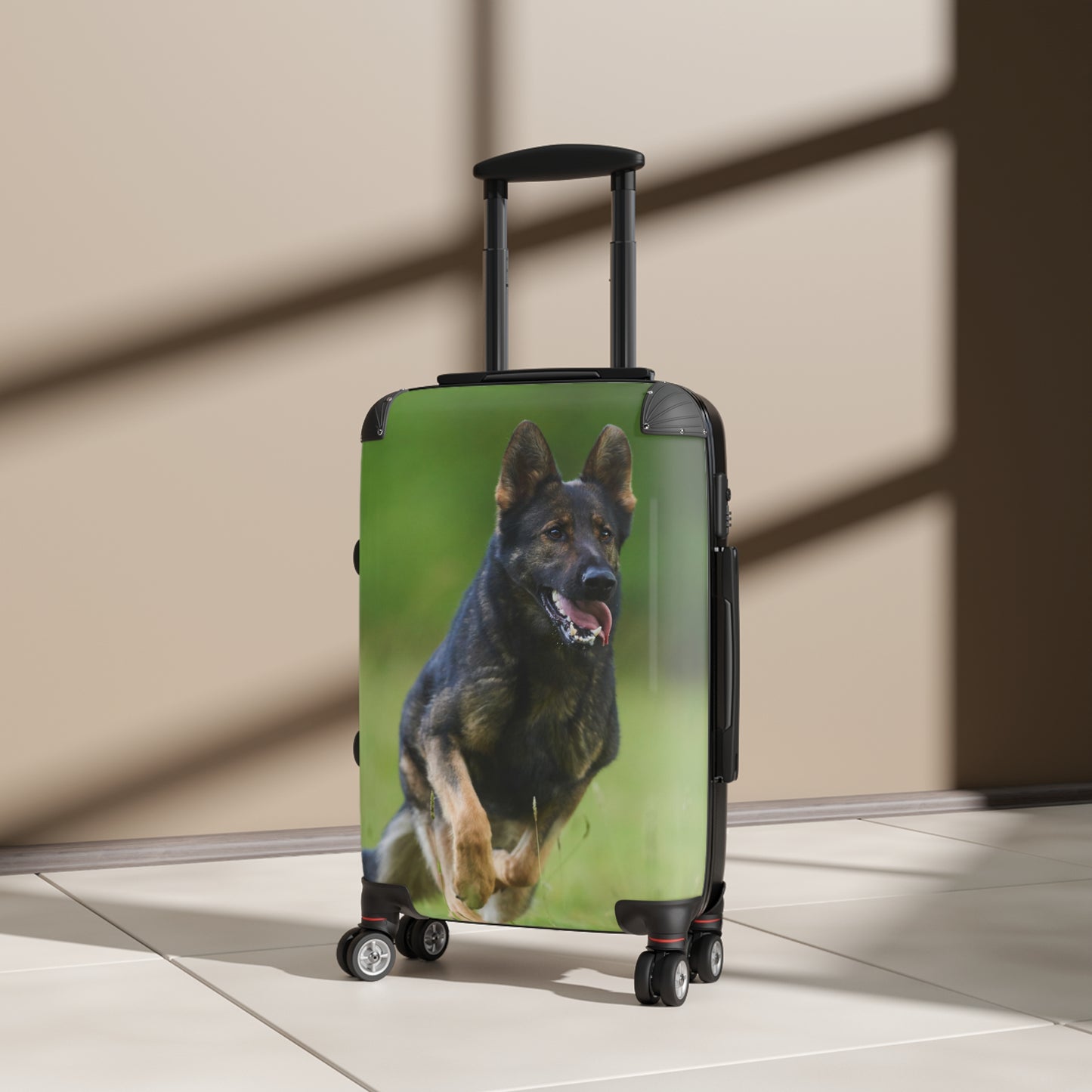 Dog Lovers Suitcase Featuring a Working Line German Shepherd Running On the Grass