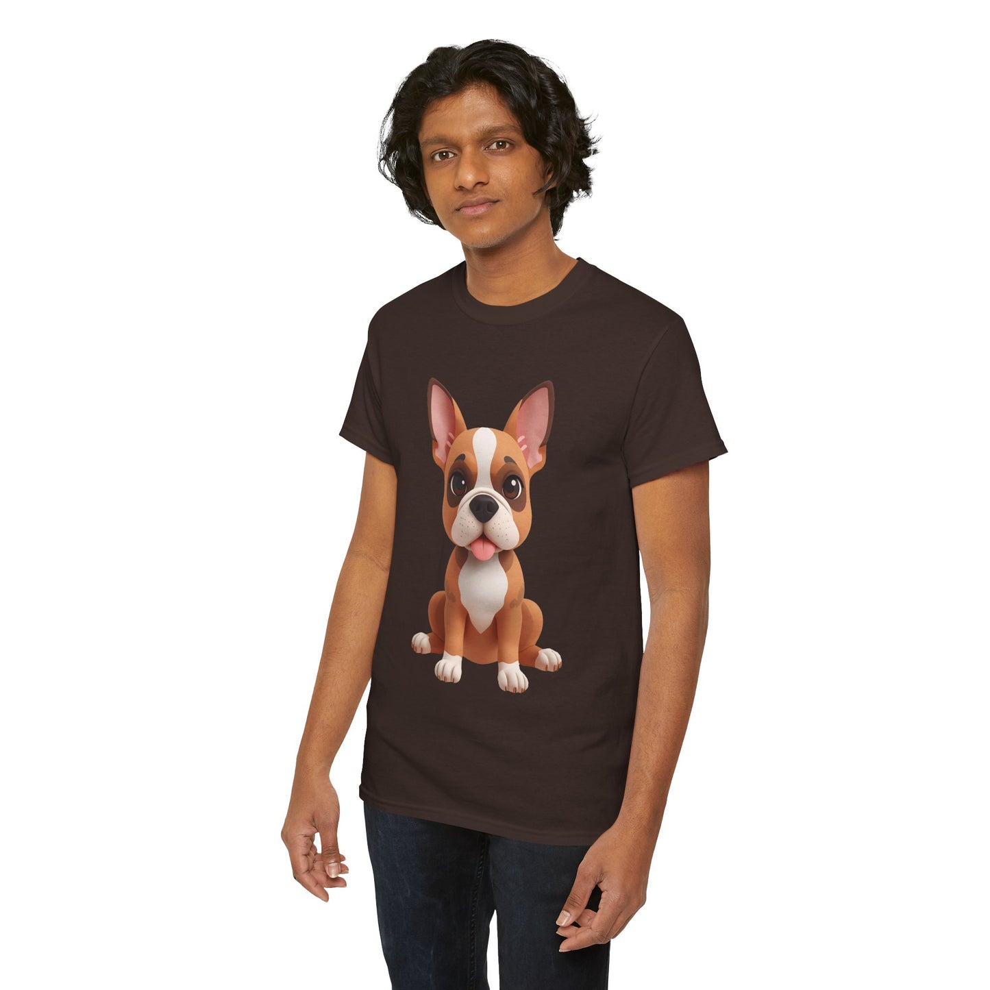 Cute 3D French Bulldog T-Shirt Unisex Heavy Cotton Tee, Dog Lover Gift