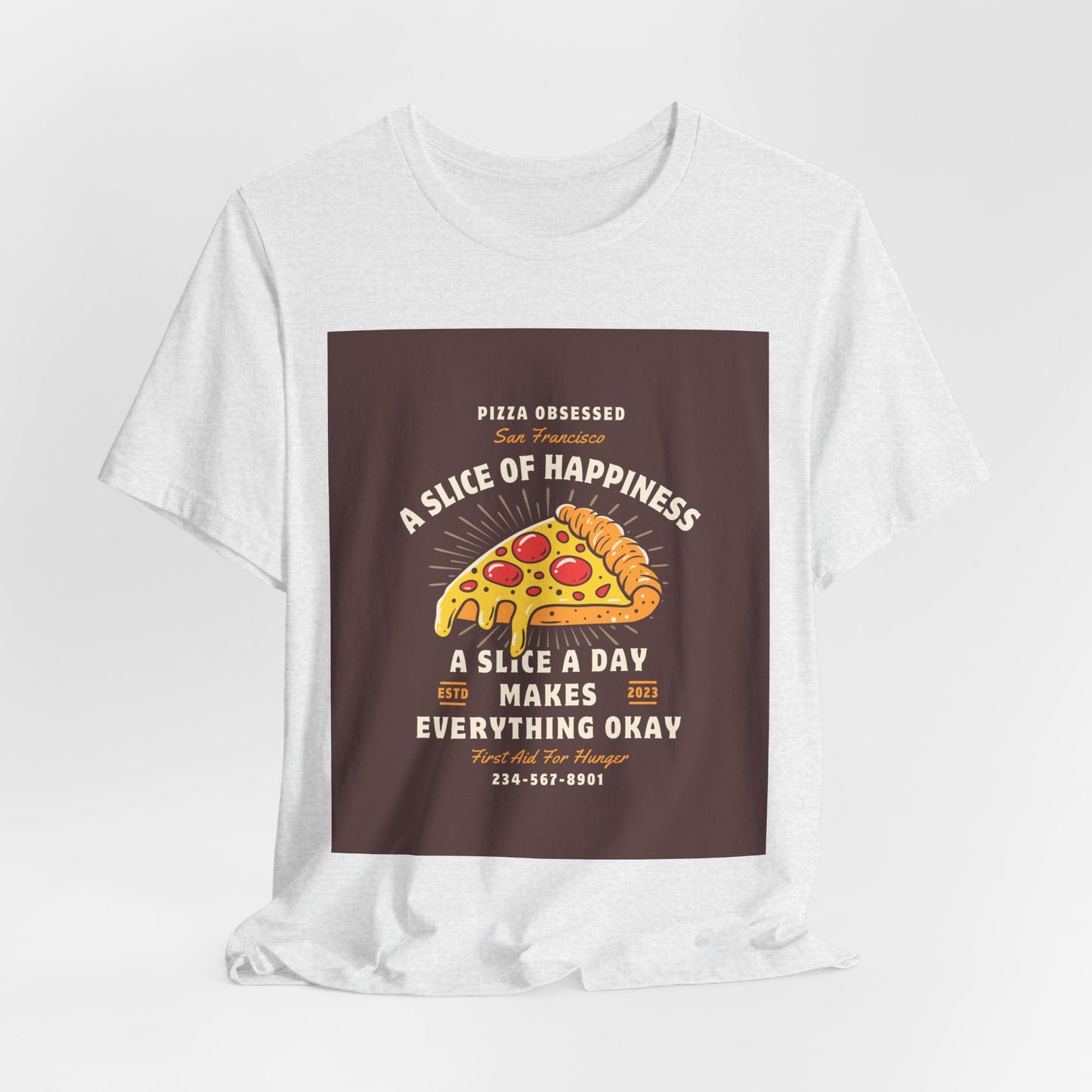 Pizza Lover's Happiness Tee, Fun Unisex T-Shirt, Casual Wear, Gift for Foodies, Pizza Party Attire, Comfortable Daily Shirt